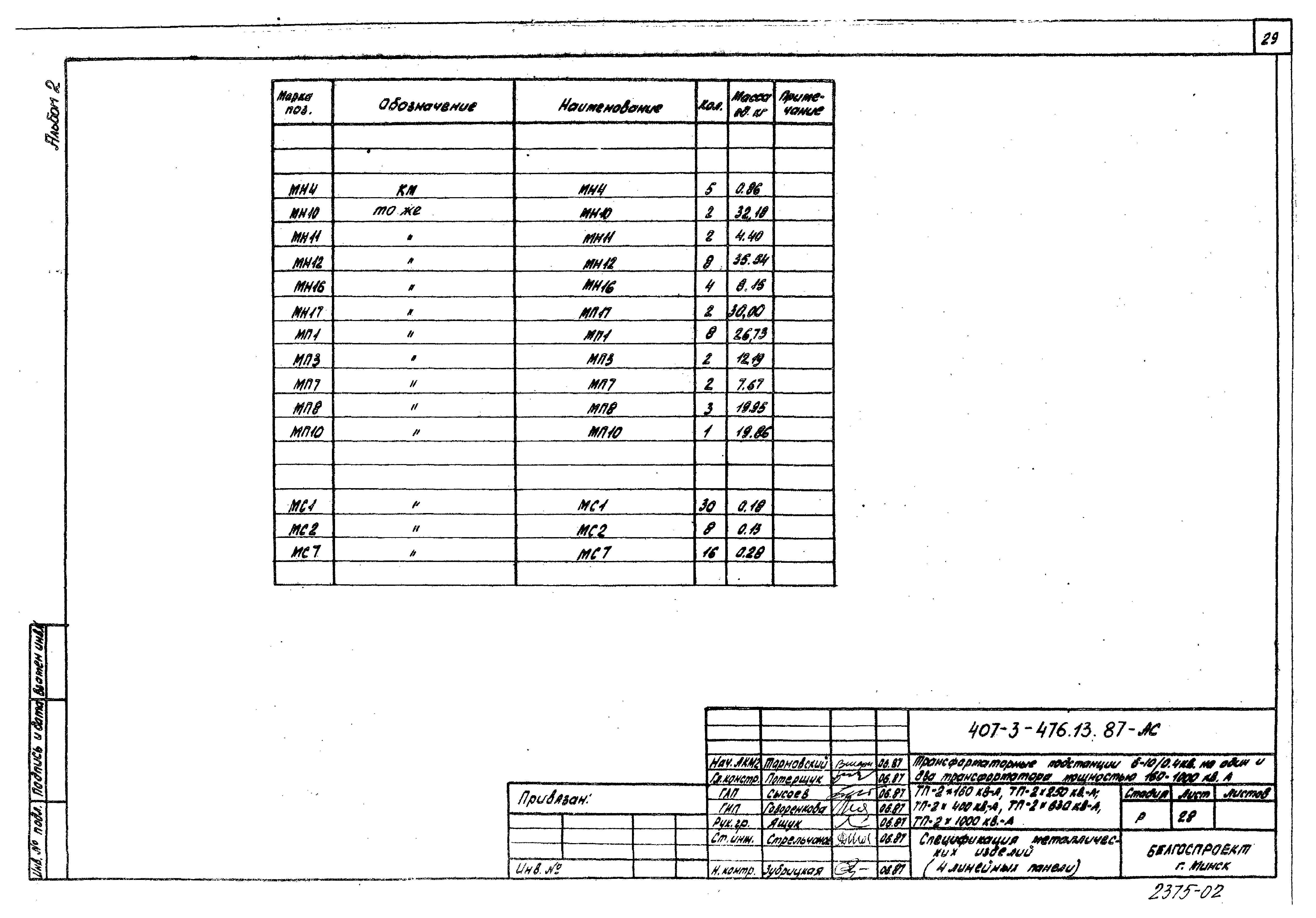 Типовой проект 407-3-476.13.87