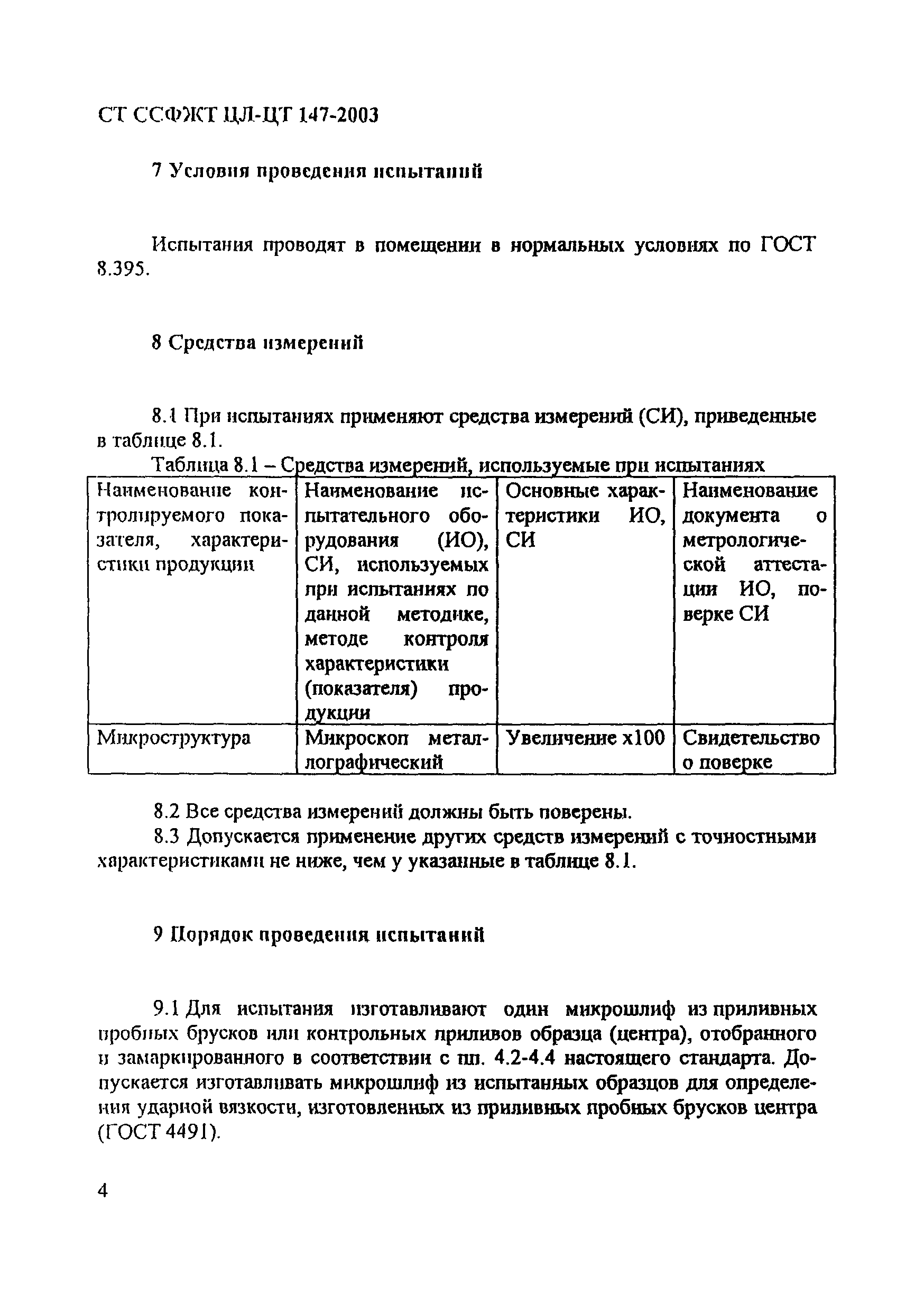 СТ ССФЖТ ЦЛ-ЦТ 147-2003