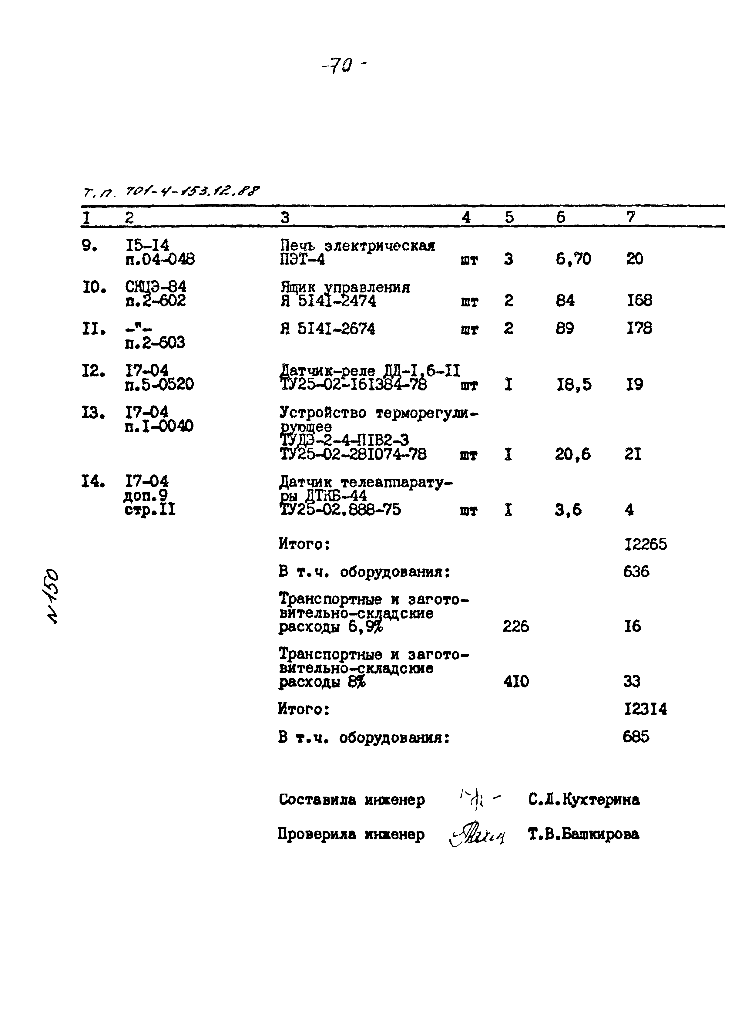 Типовой проект 701-4-153.12.88