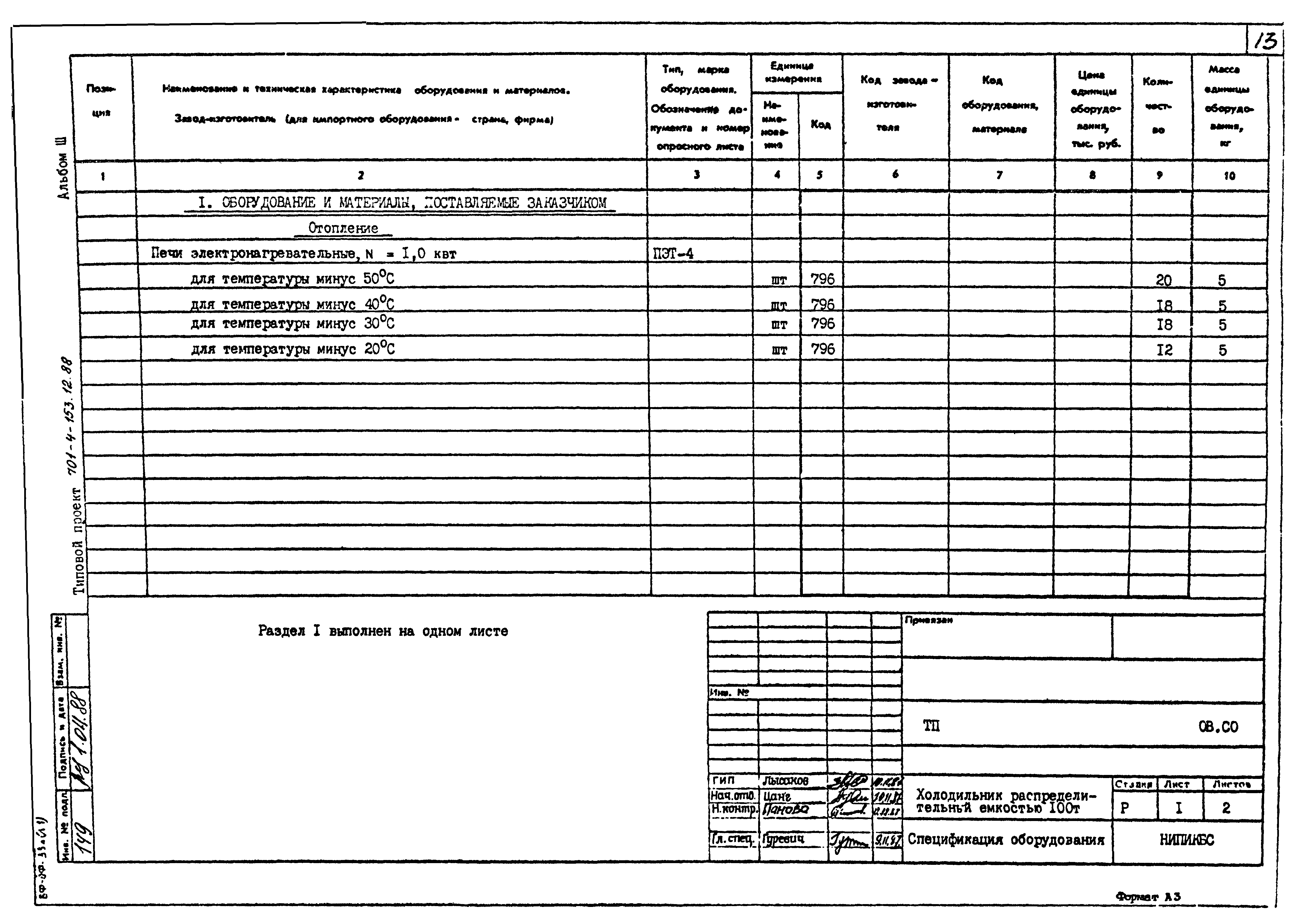 Типовой проект 701-4-153.12.88