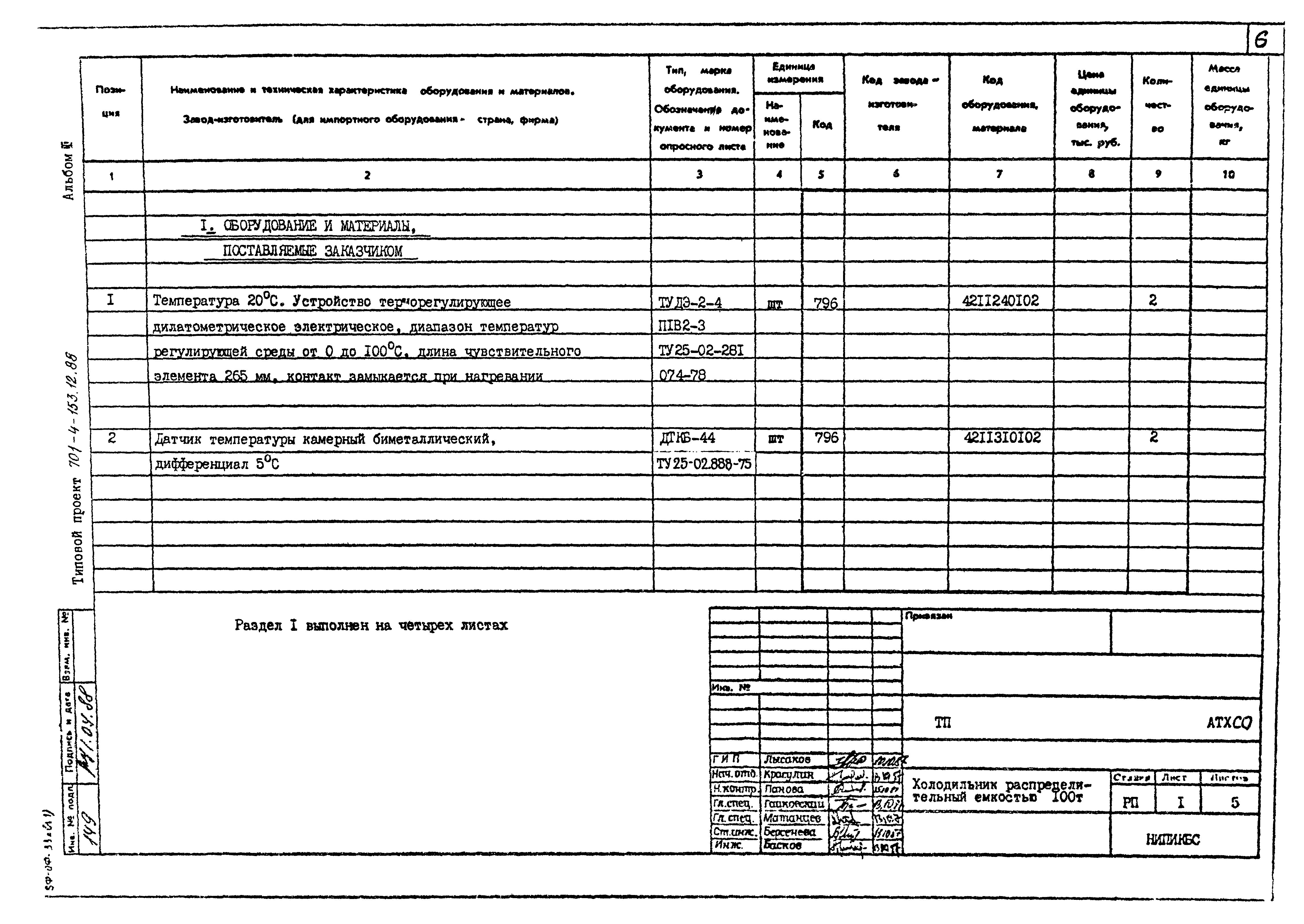 Типовой проект 701-4-153.12.88