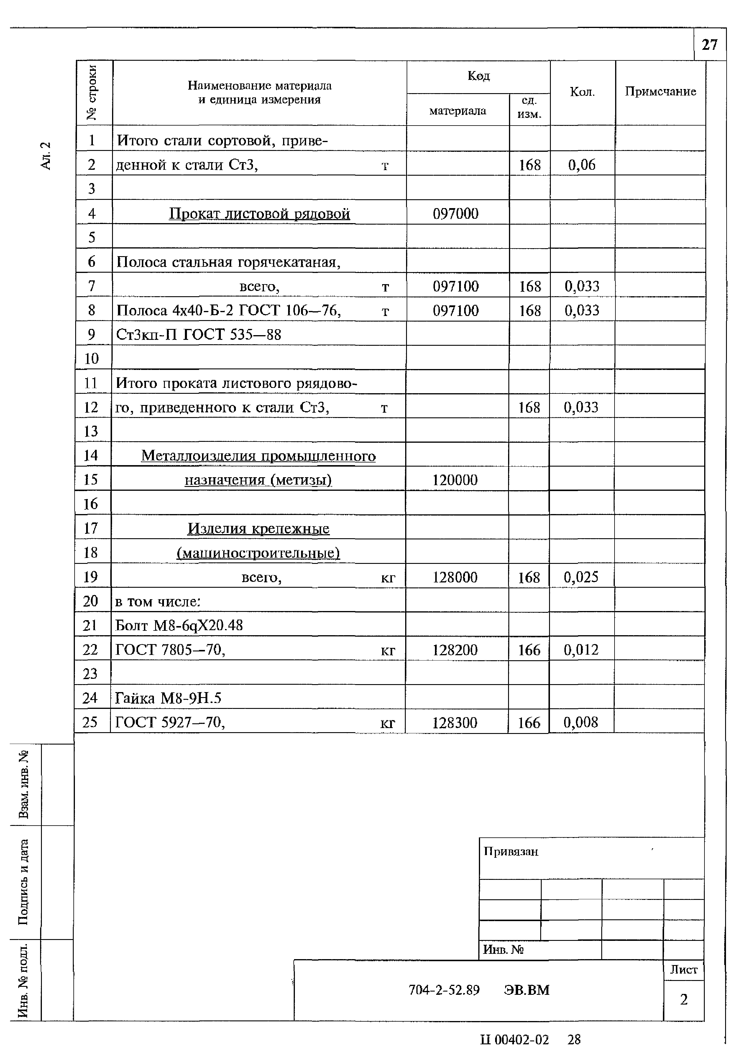 Типовой проект 704-2-52.89