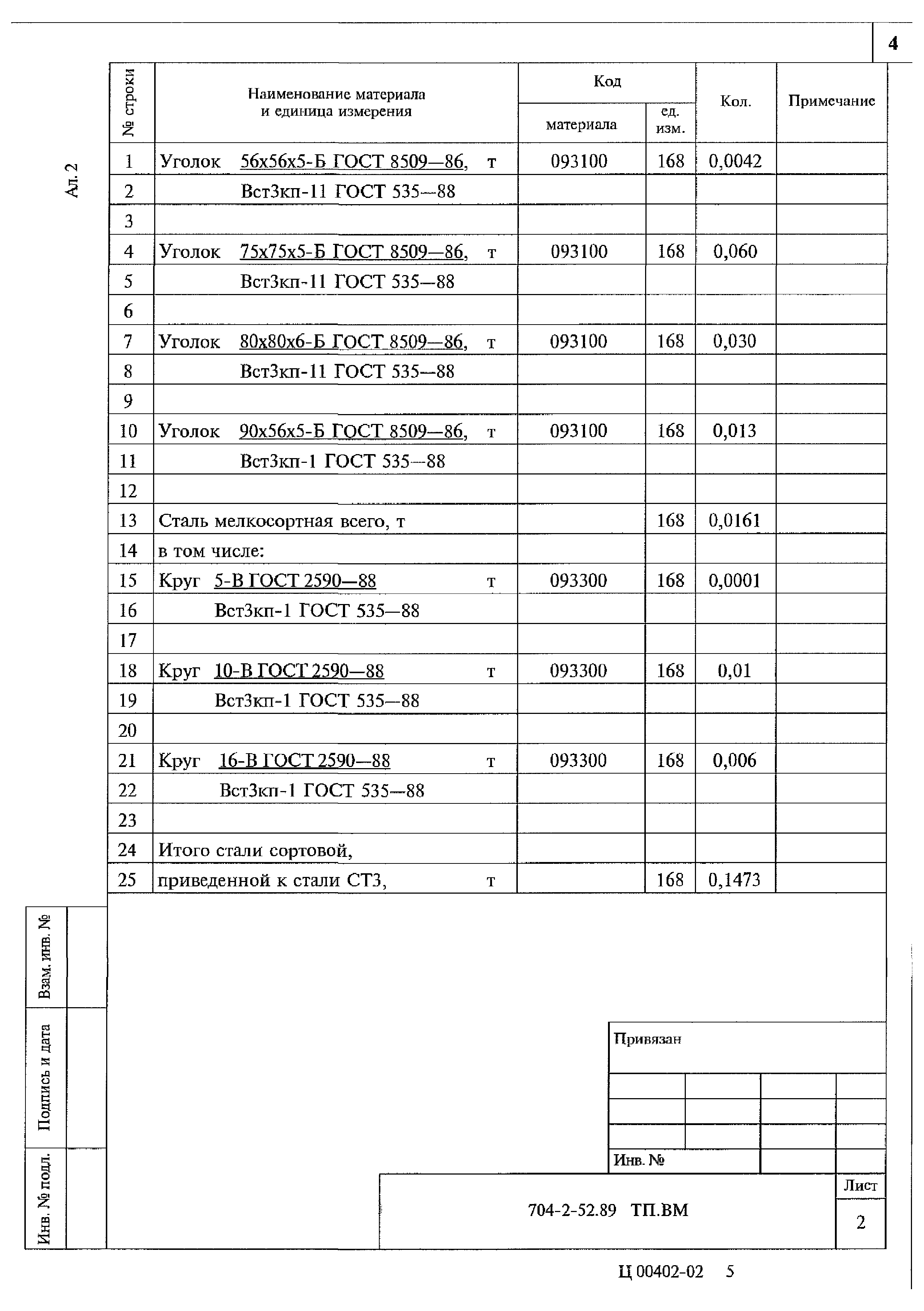 Типовой проект 704-2-52.89