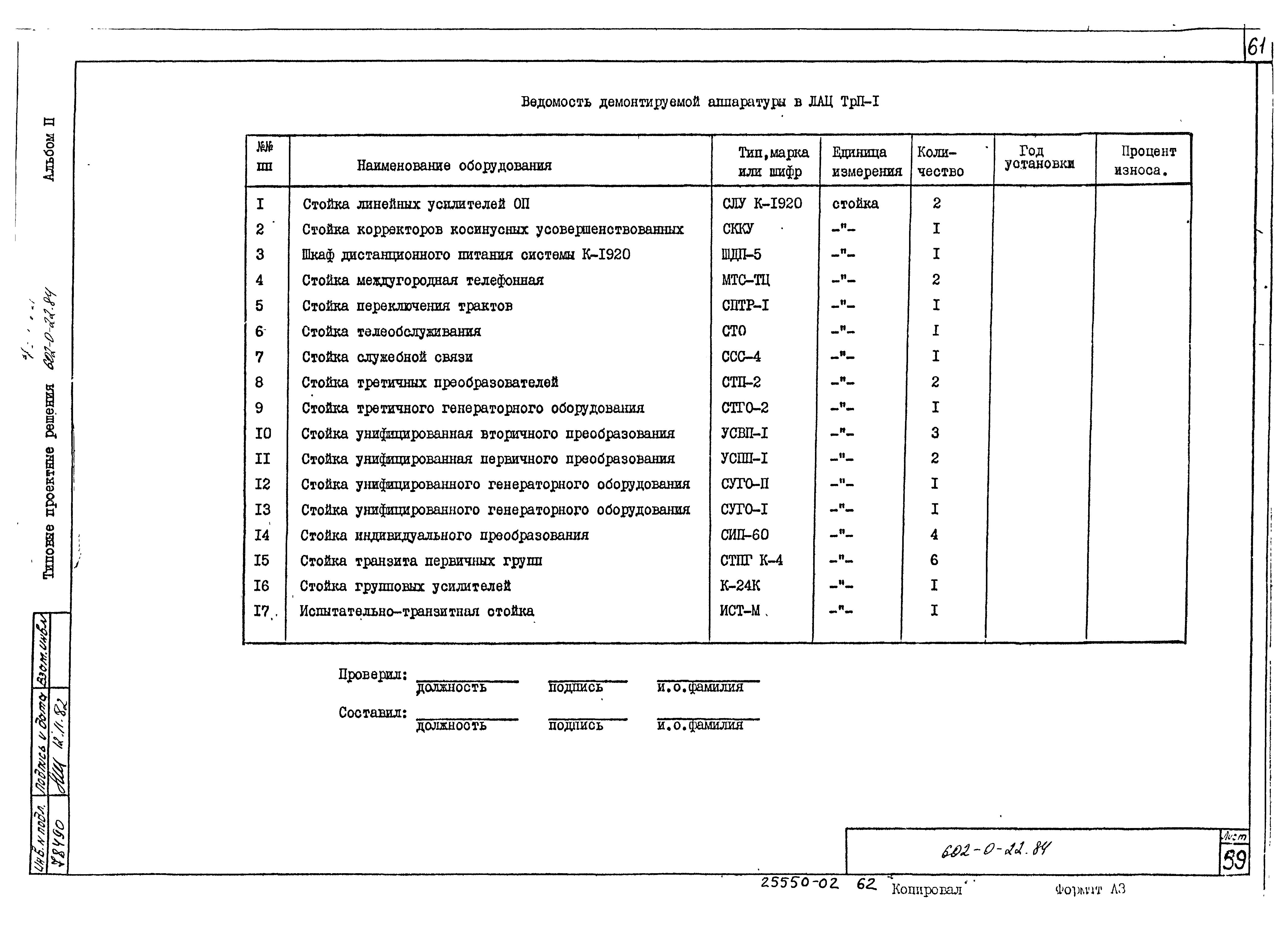 Типовые проектные решения 602-0-22.84