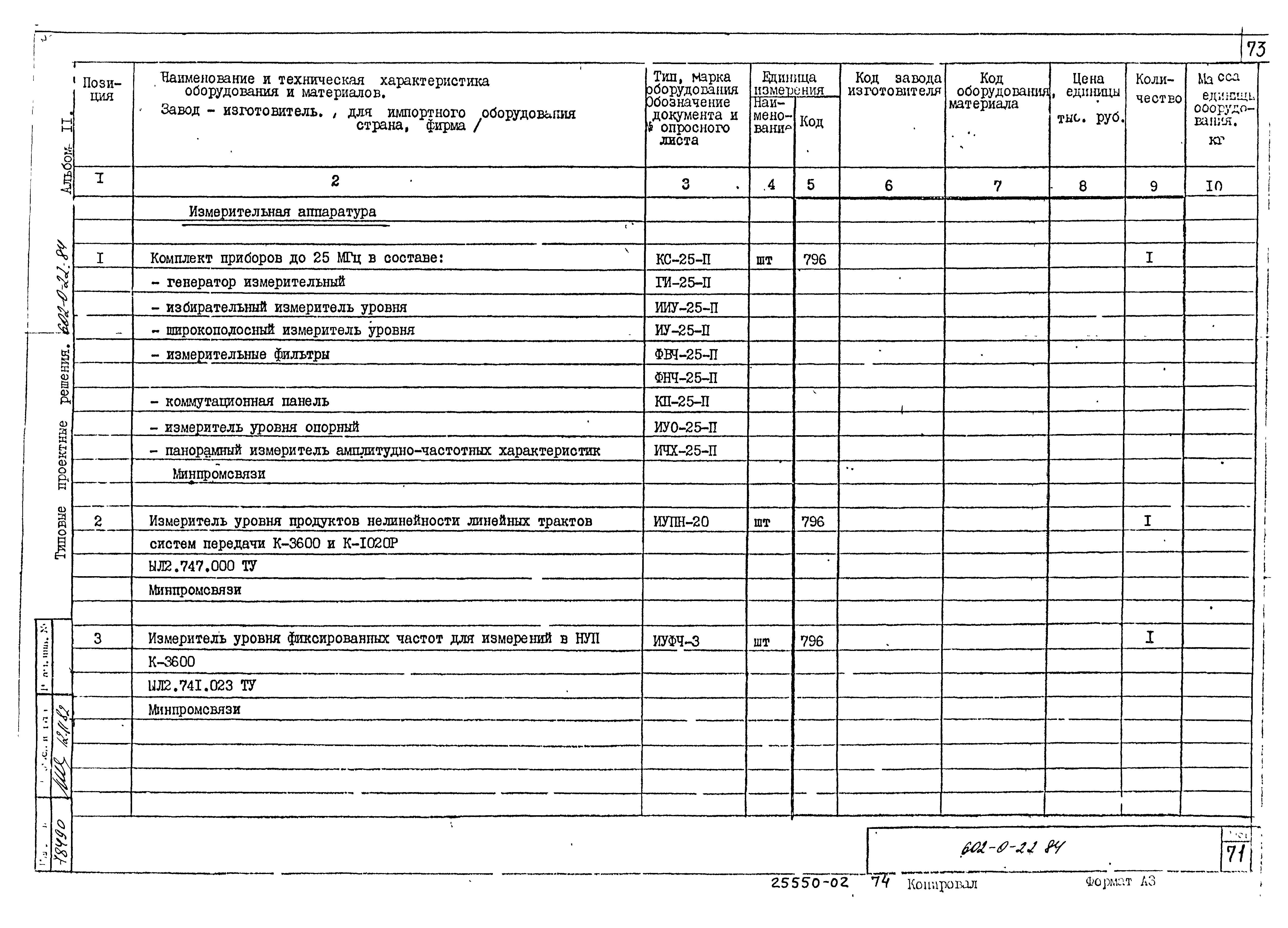 Типовые проектные решения 602-0-22.84