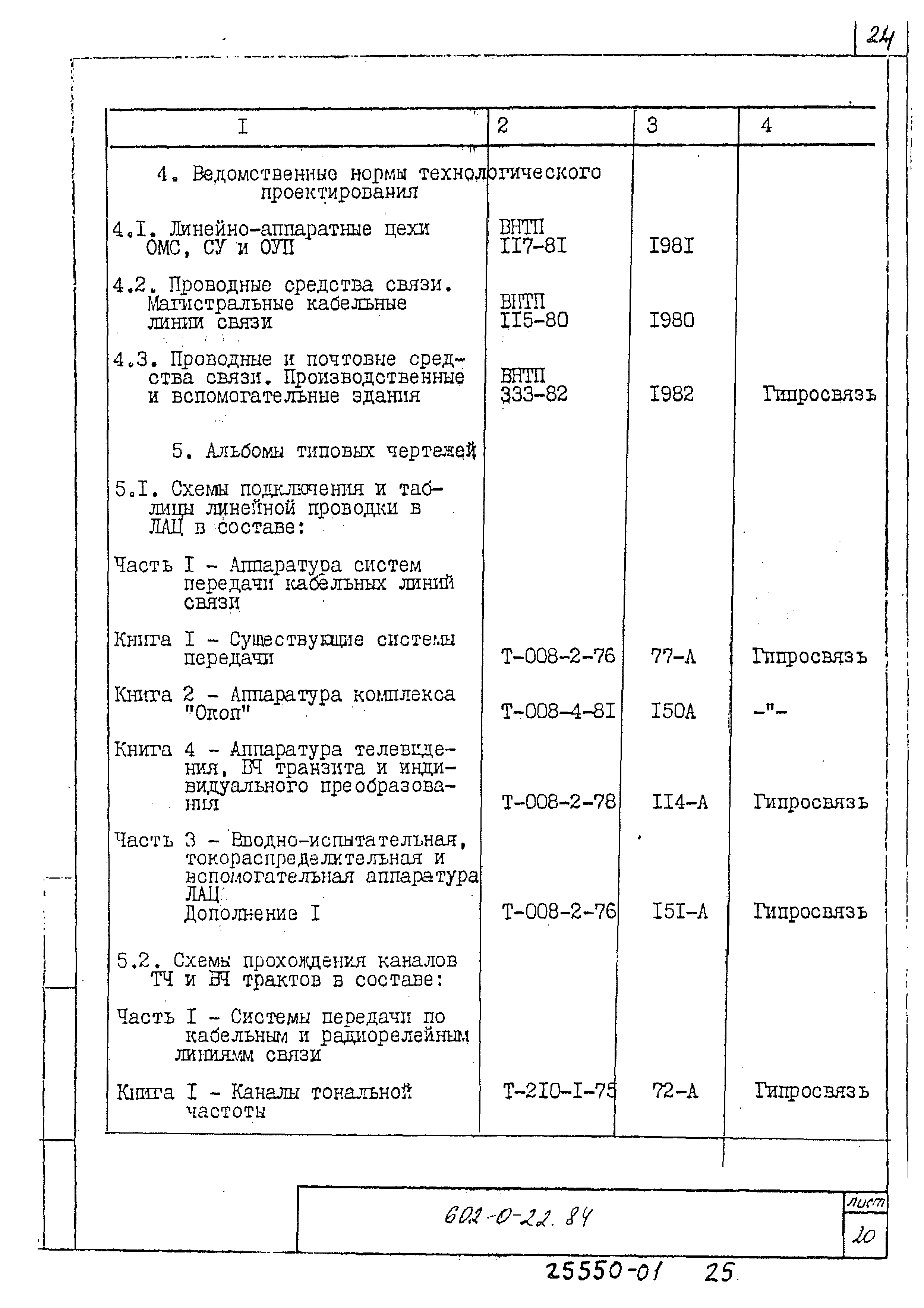 Типовые проектные решения 602-0-22.84