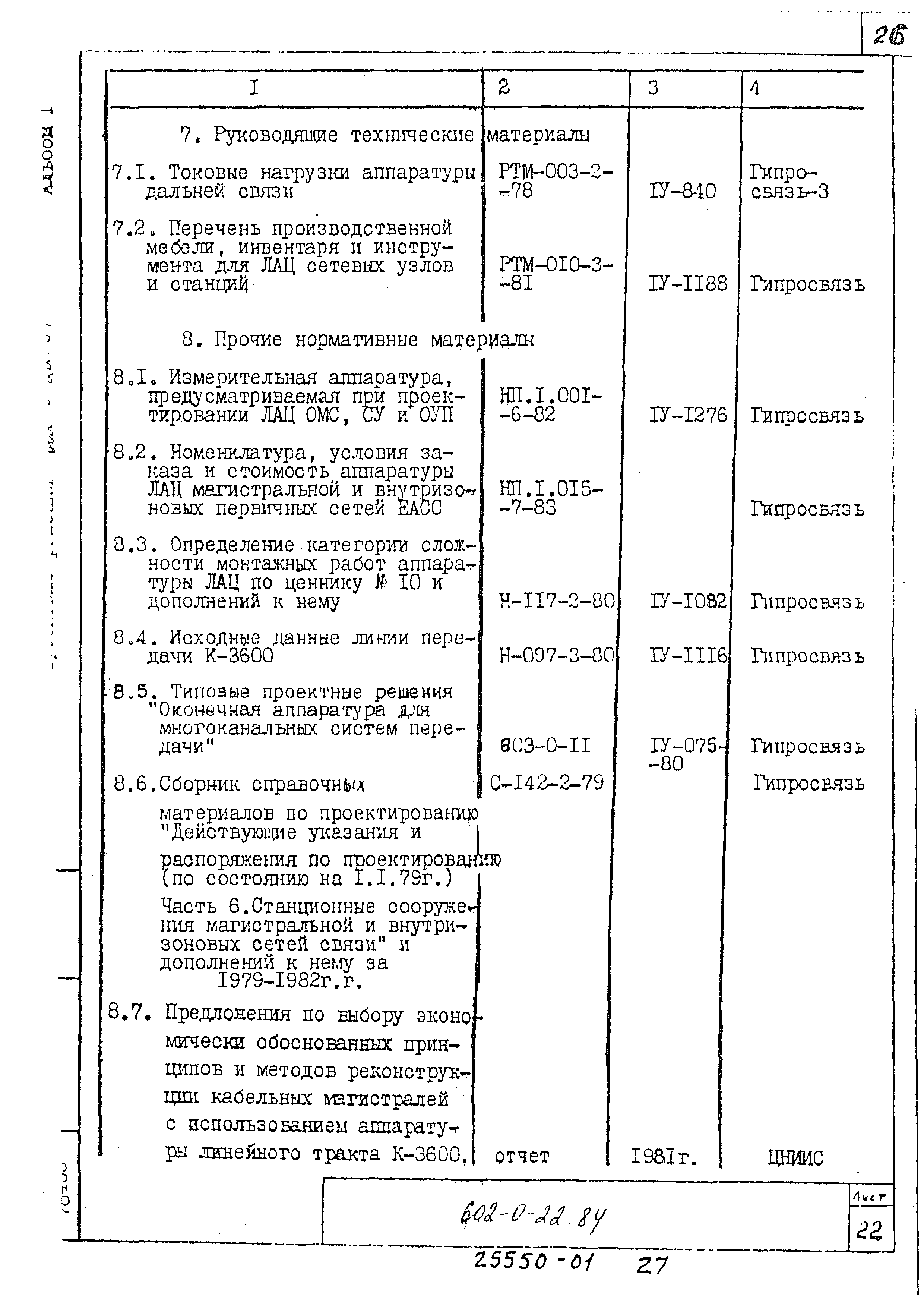 Типовые проектные решения 602-0-22.84