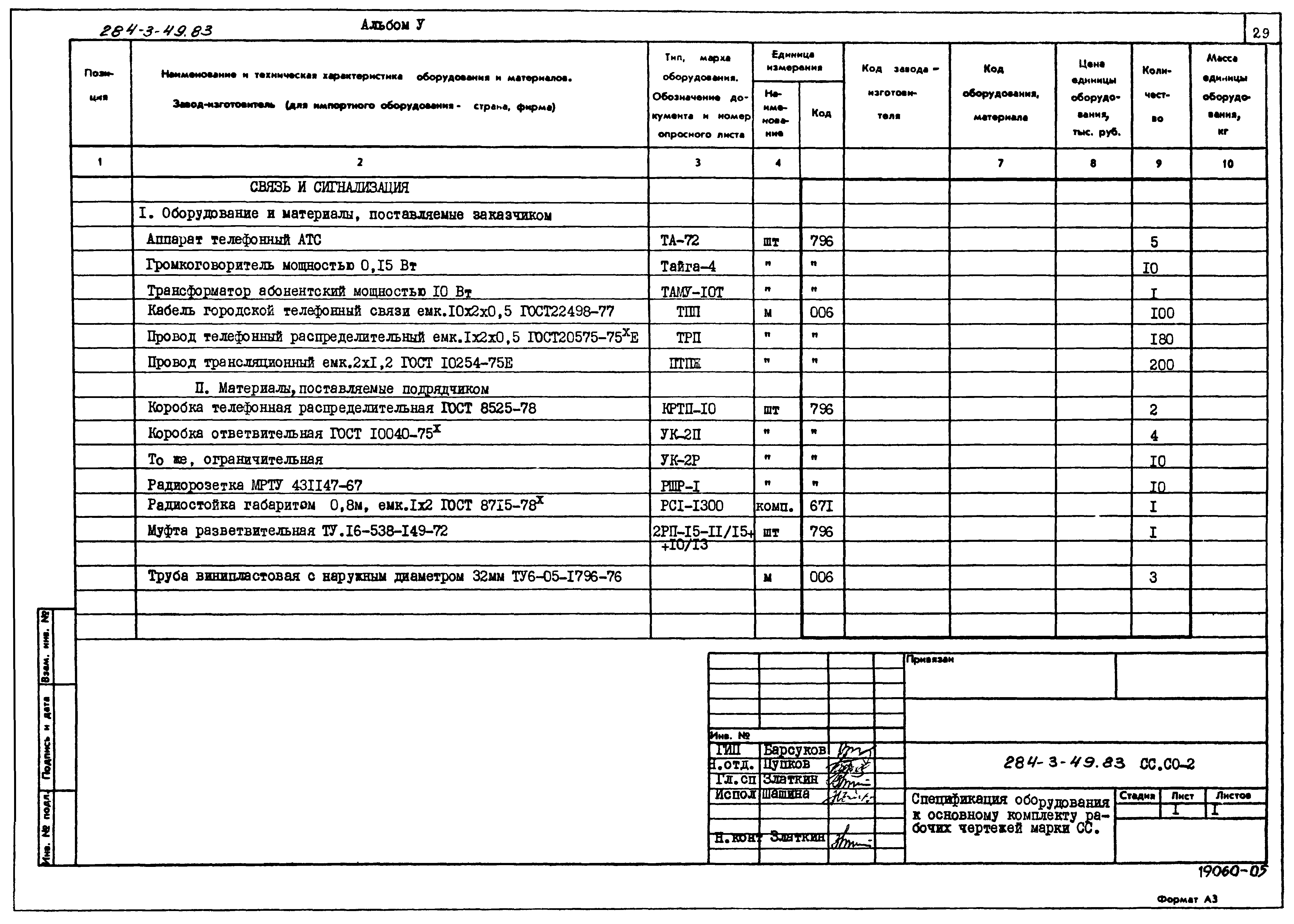 Типовой проект 284-3-49.83