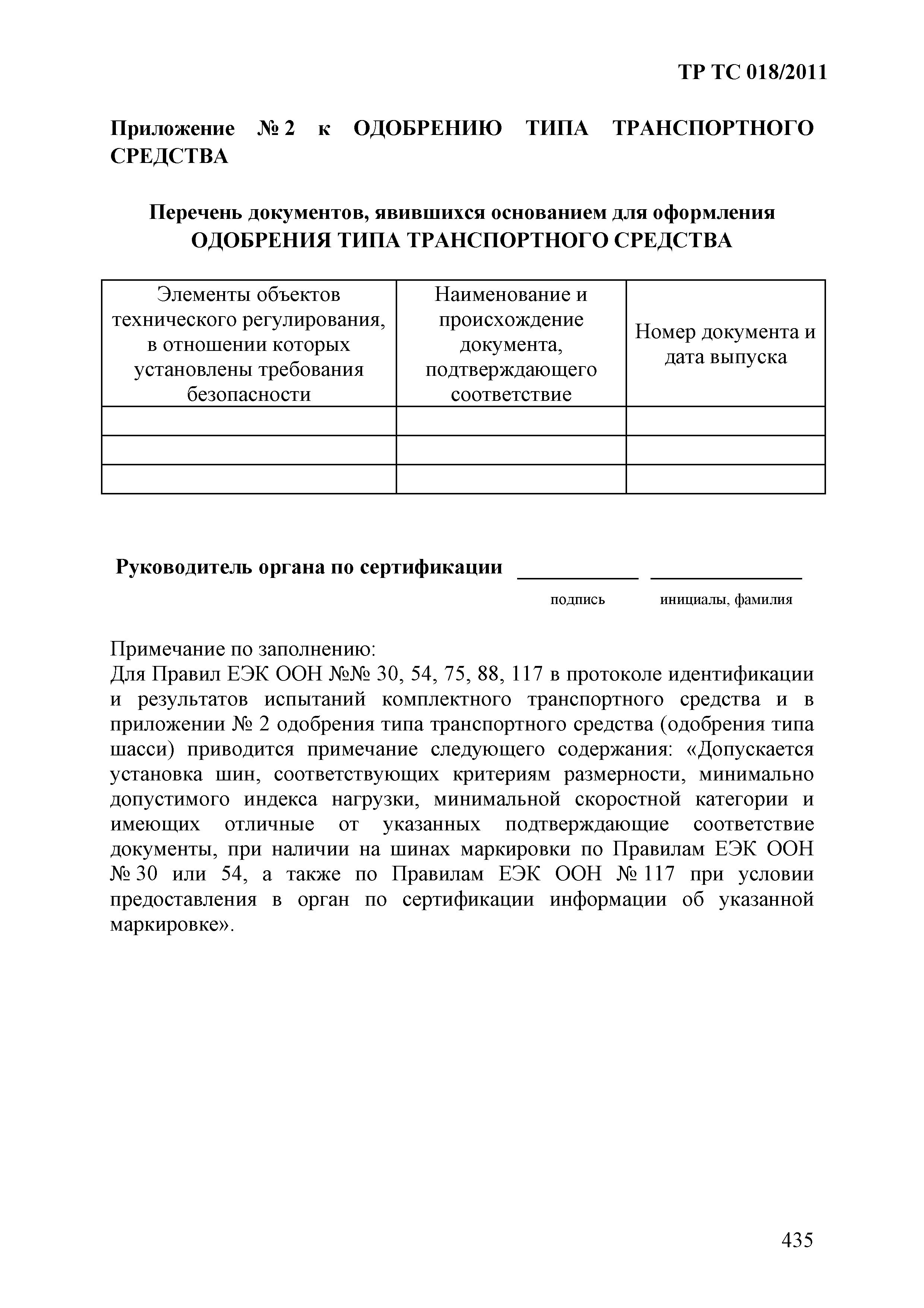 Технический регламент Таможенного союза 018/2011