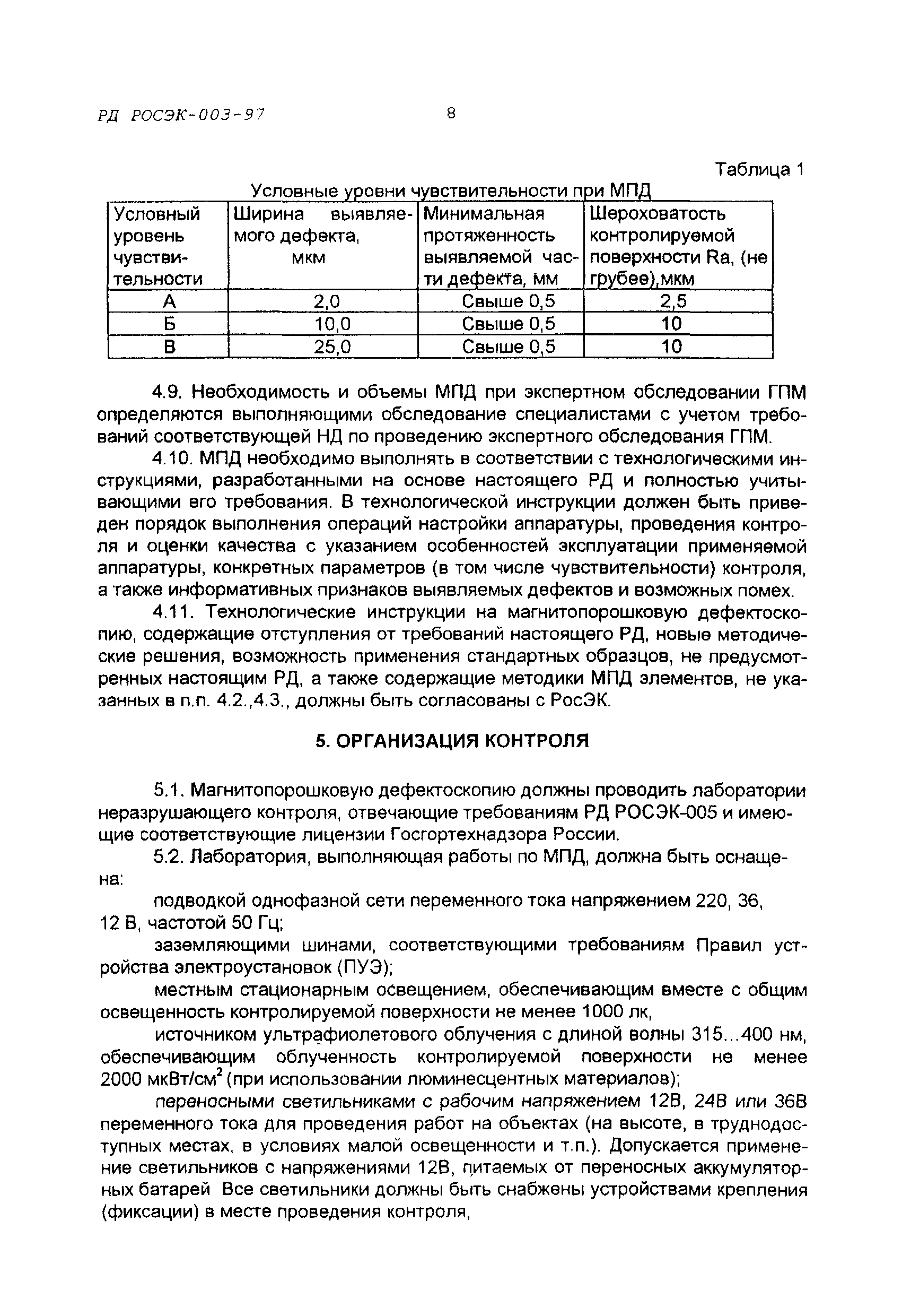 РД РОСЭК 003-97