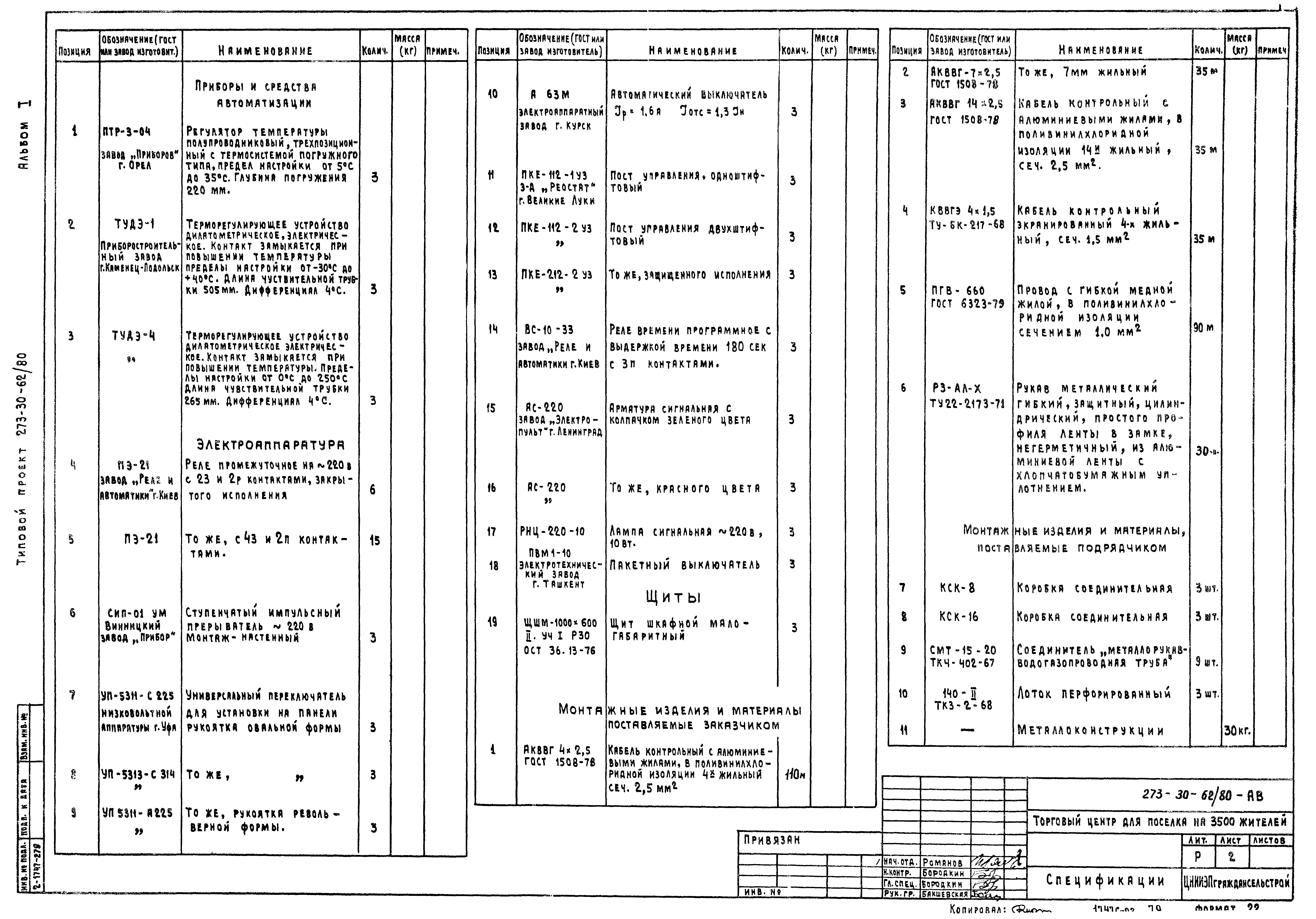 Типовой проект 273-30-62/80