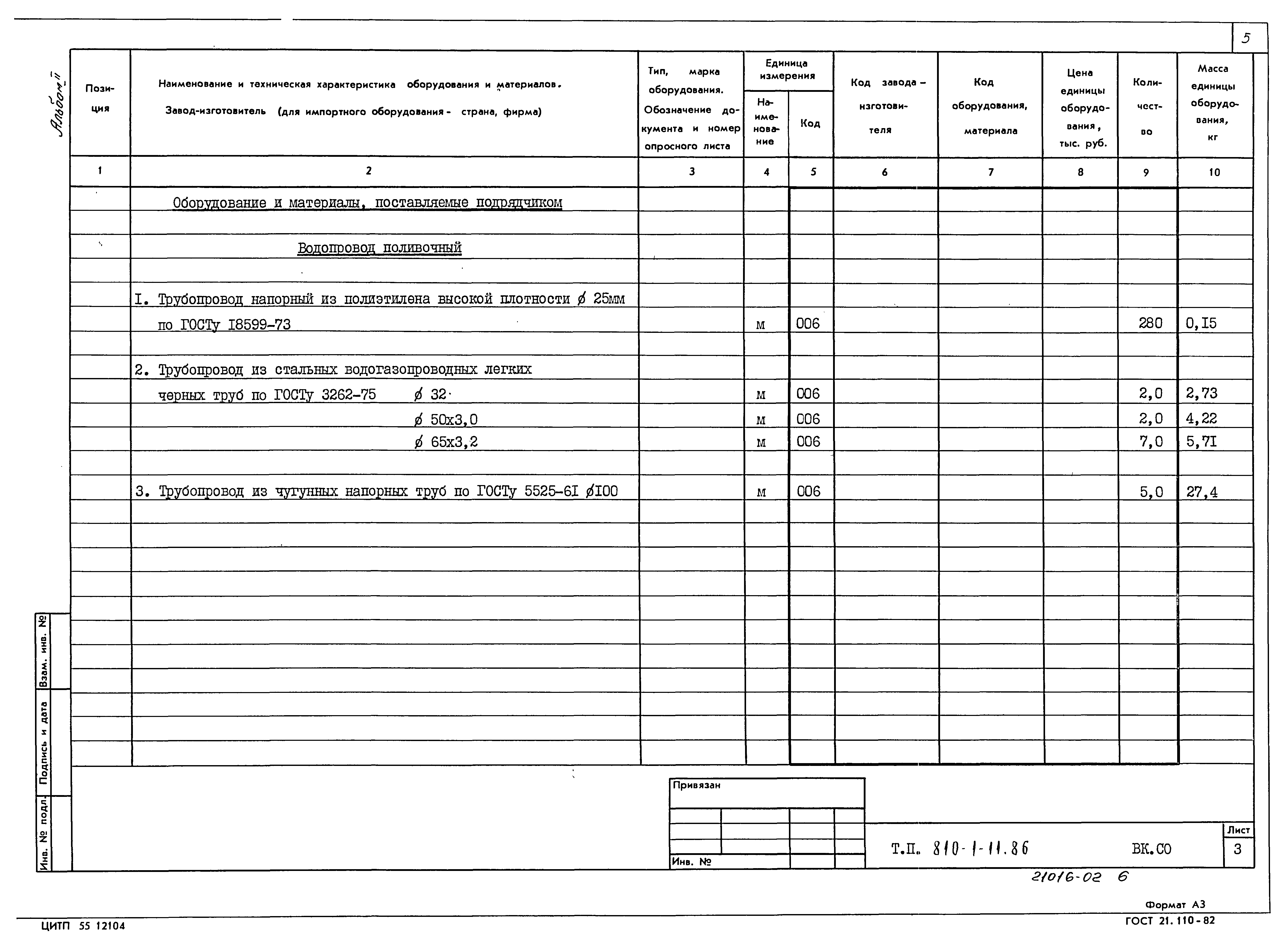 Типовой проект 810-1-11.86