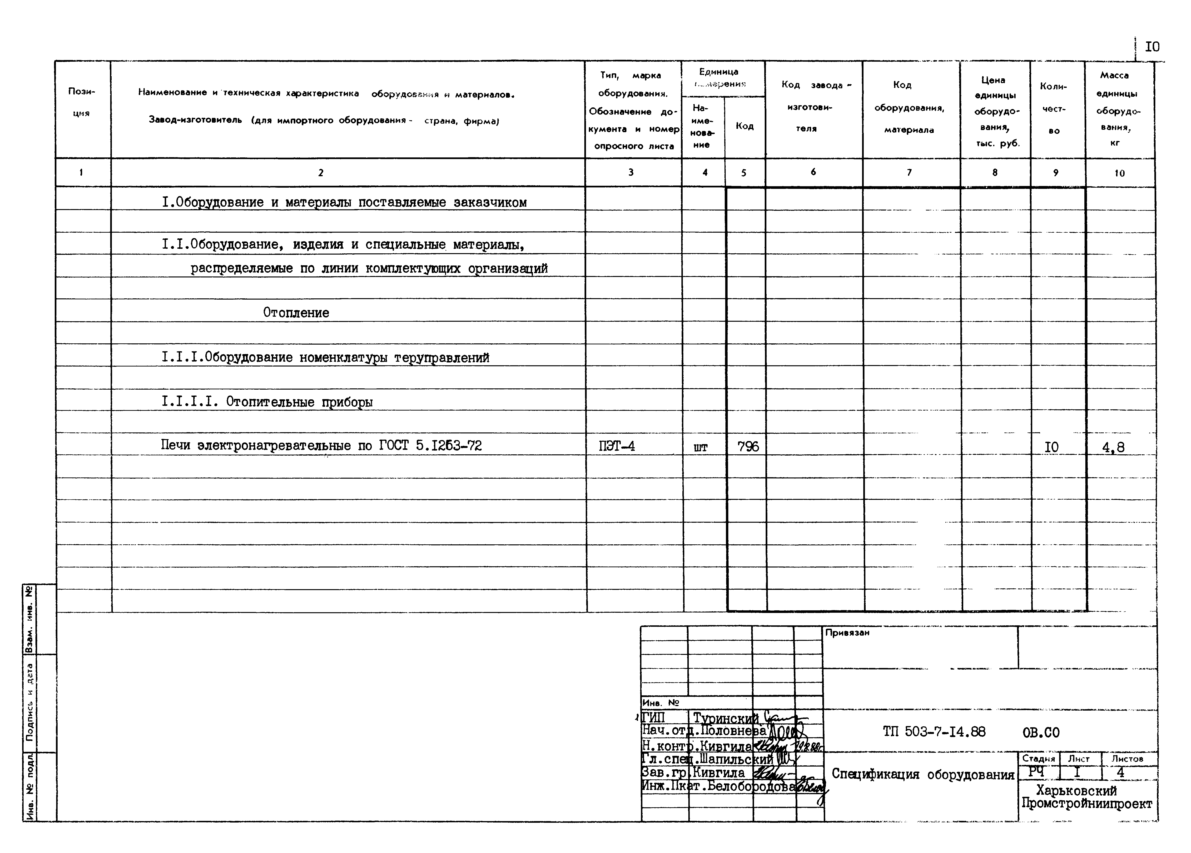 Типовой проект 503-7-14.88