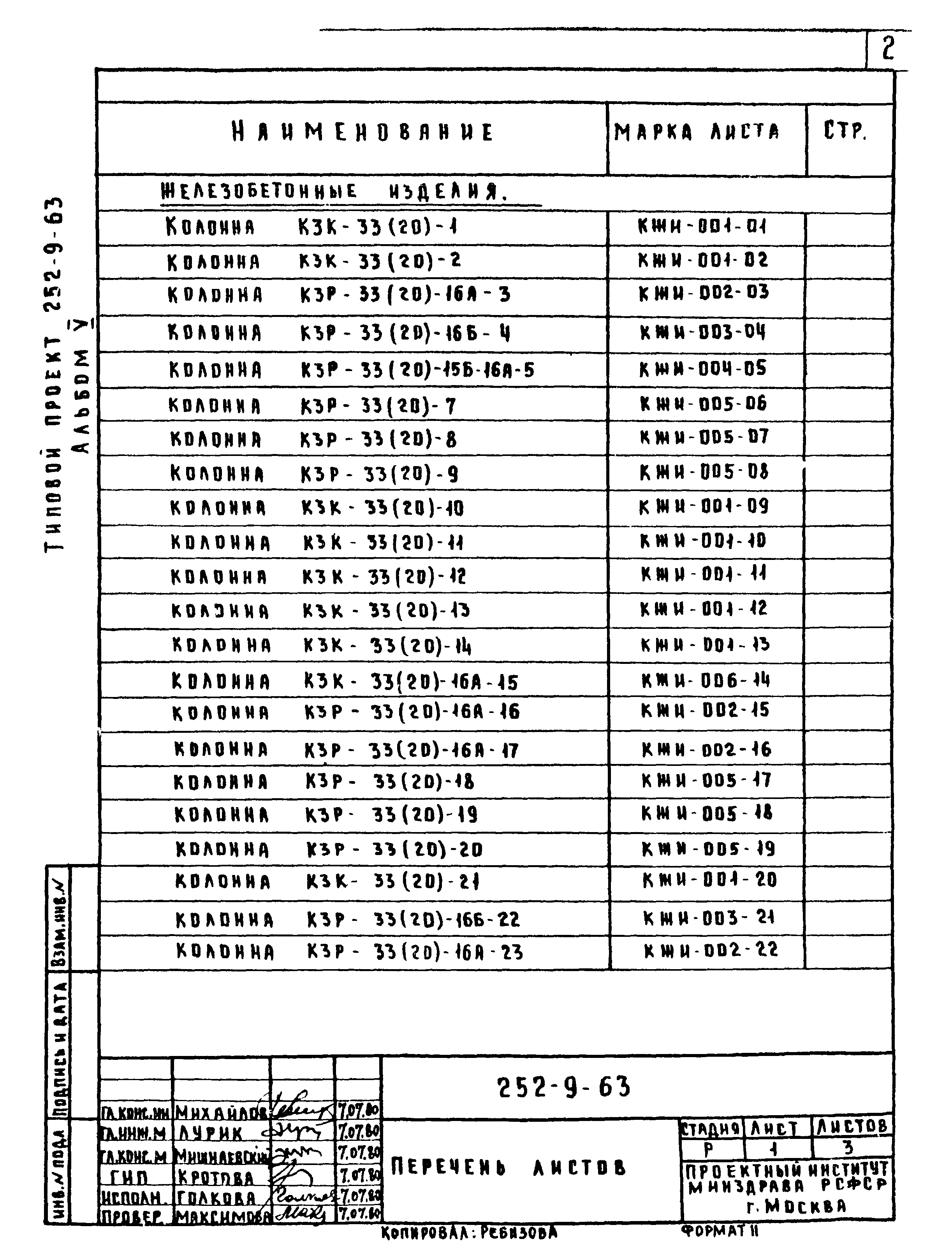 Типовой проект 252-9-63