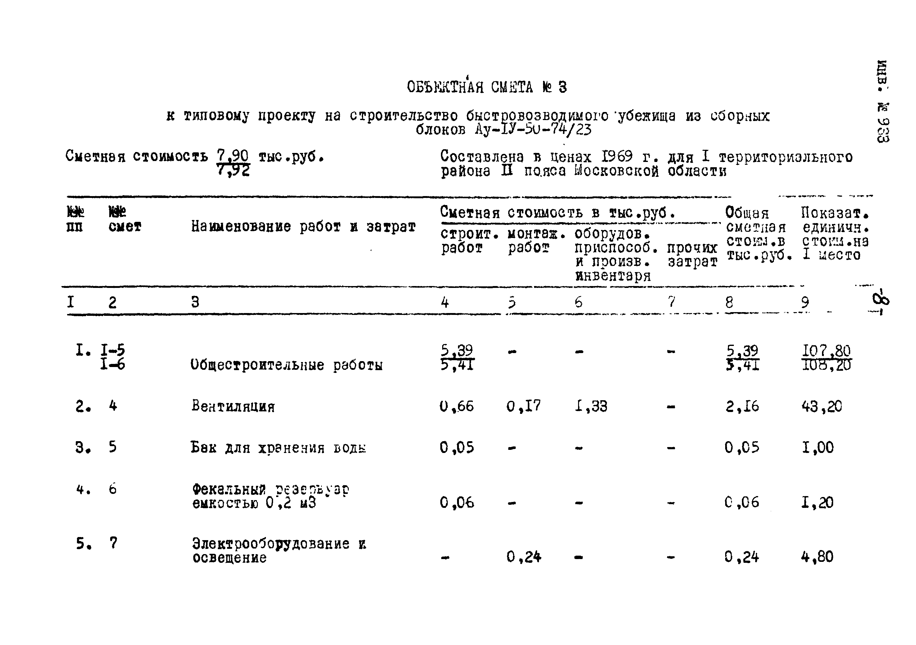 Типовой проект Ау-II,III,IV-50-74/23