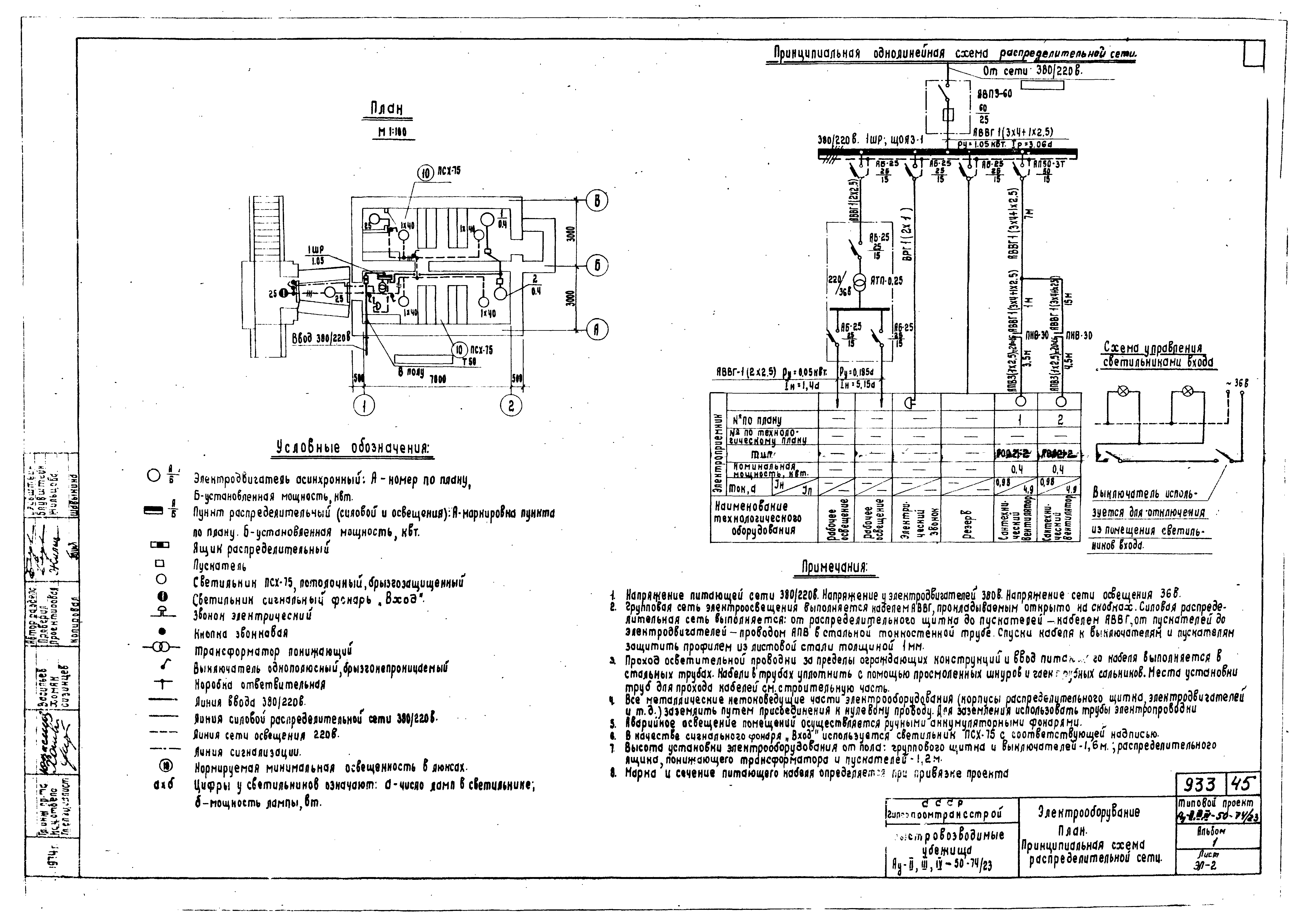 Типовой проект Ау-II,III,IV-50-74/23