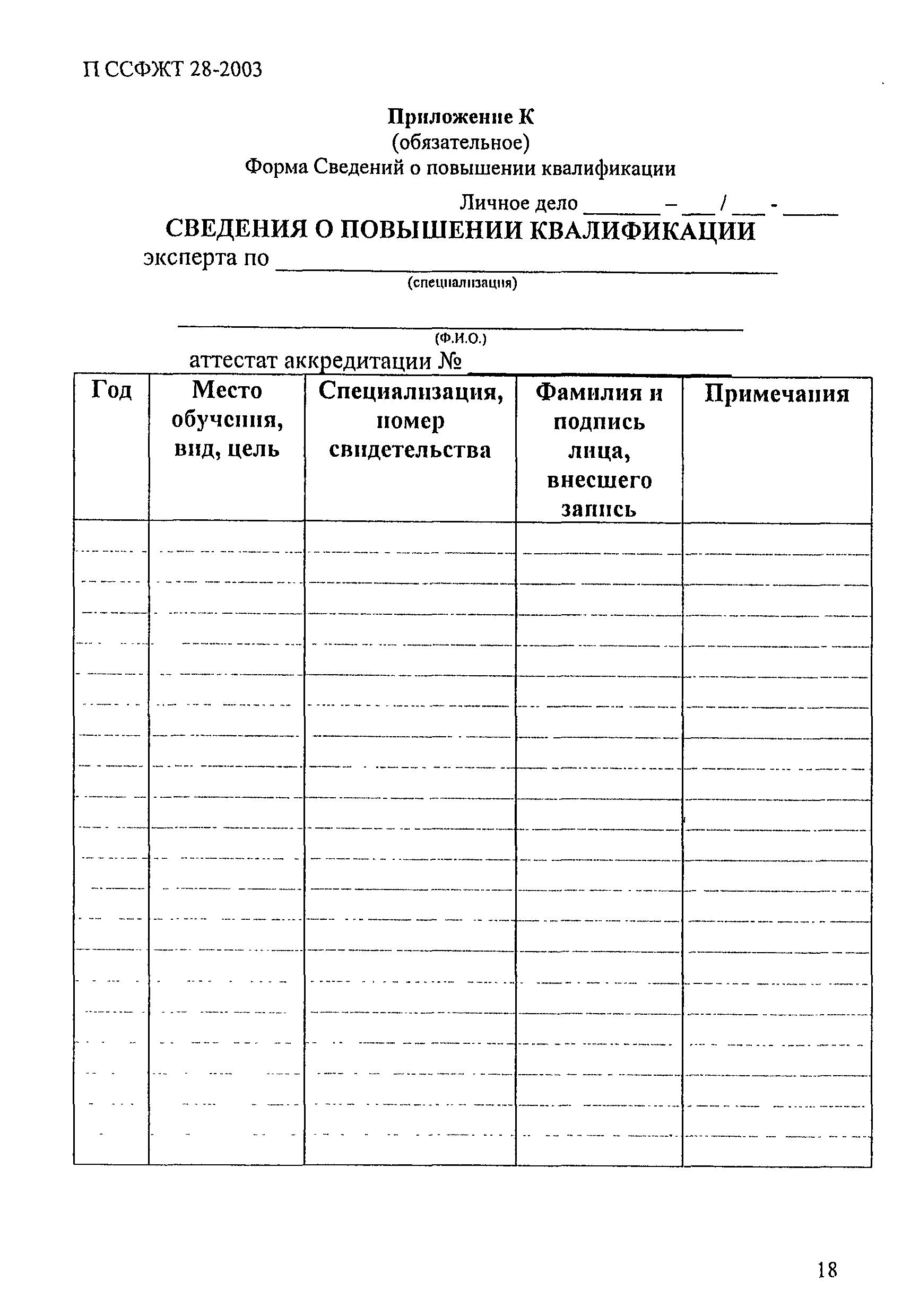 П ССФЖТ 28-2003