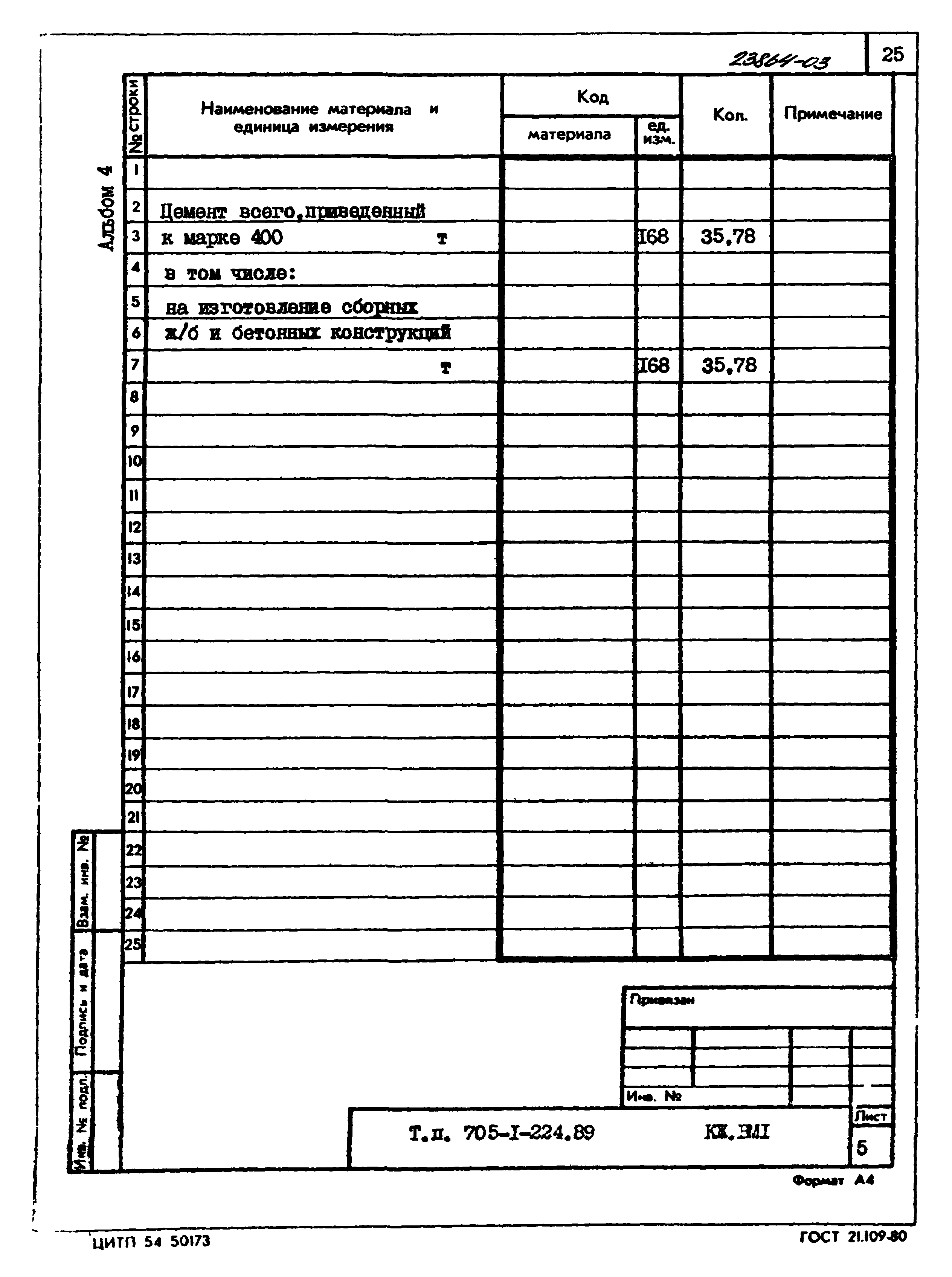 Типовой проект 705-1-224.89