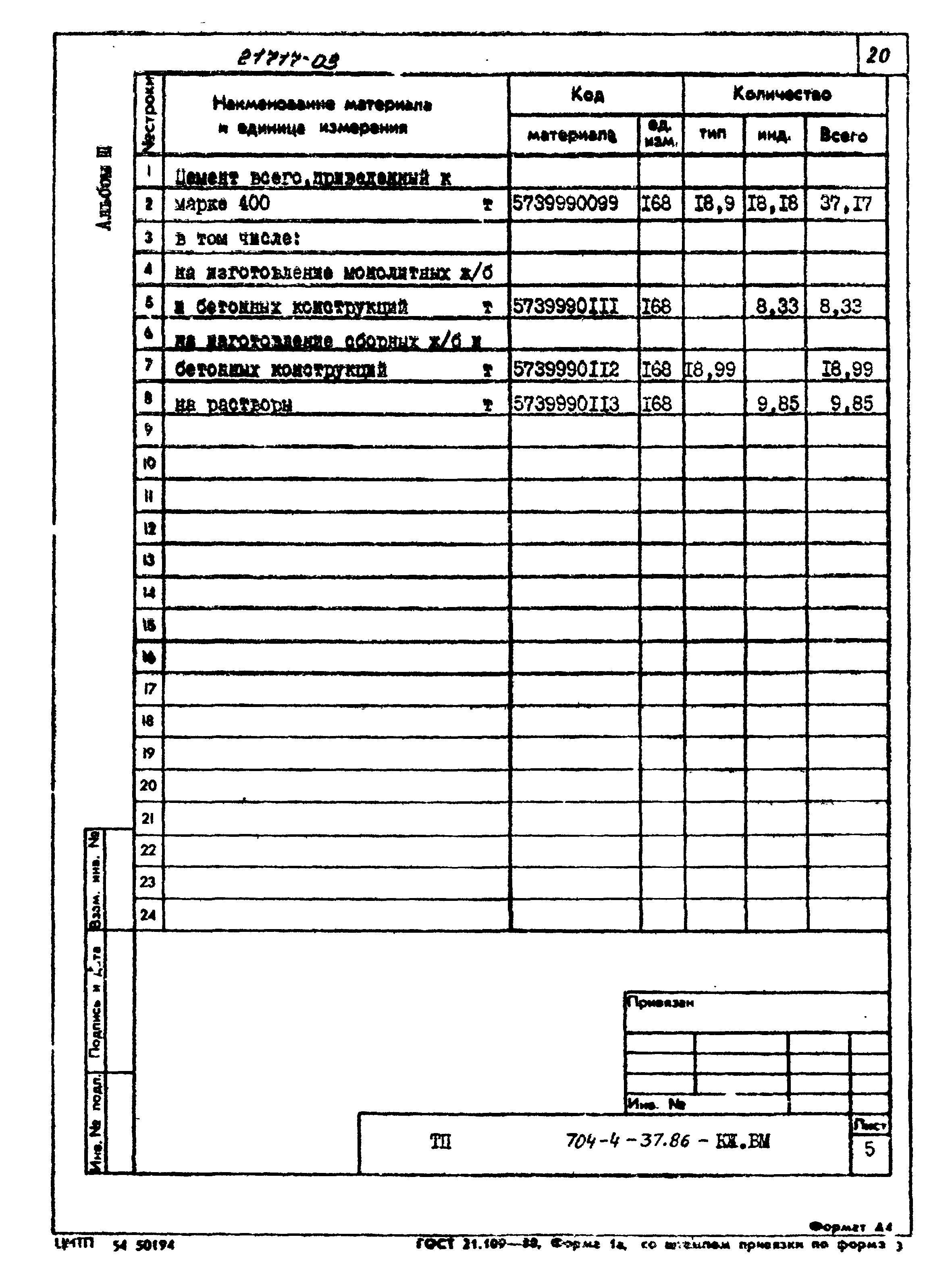 Типовой проект 704-4-37.86