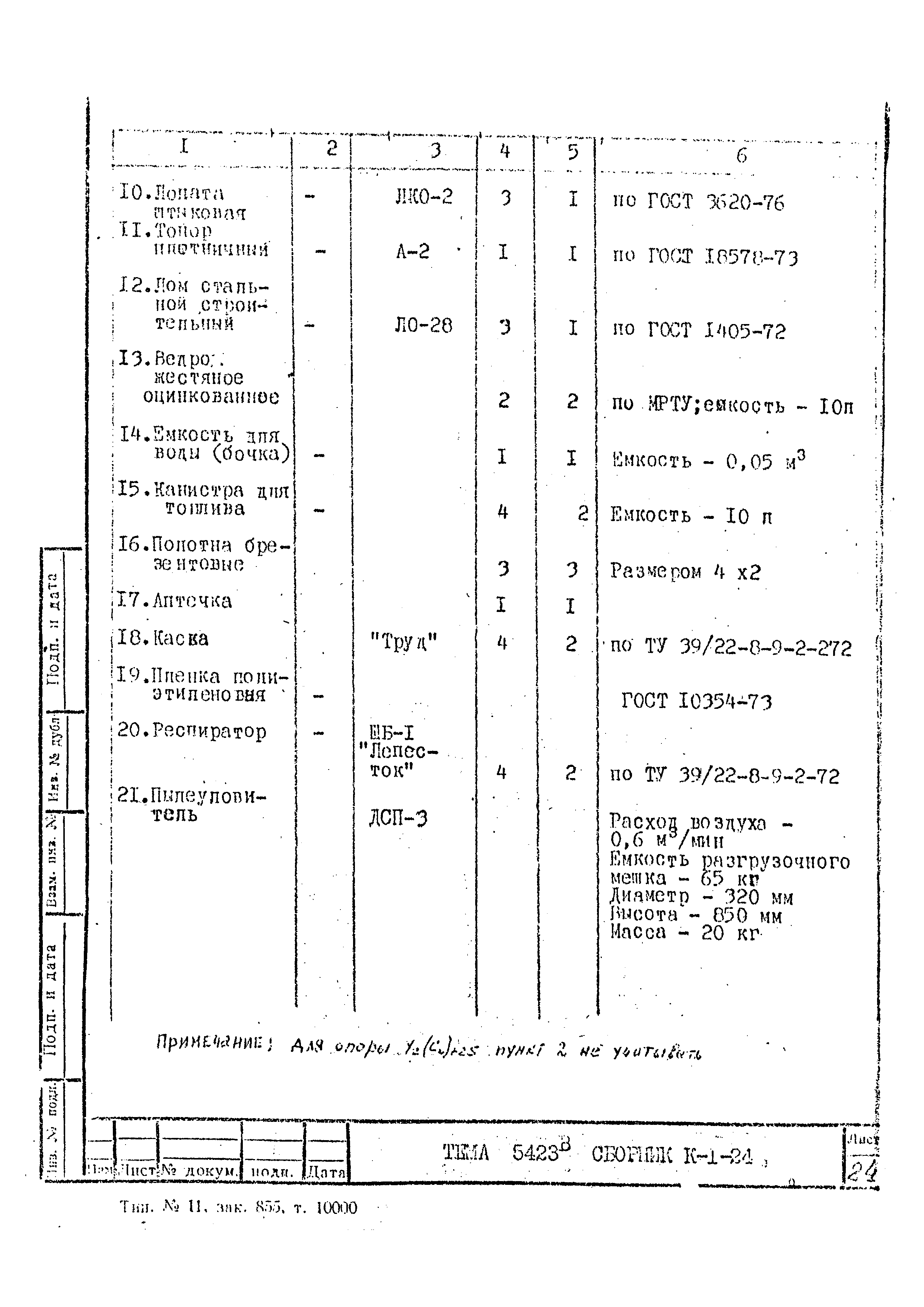 Технологическая карта К-1-24-1