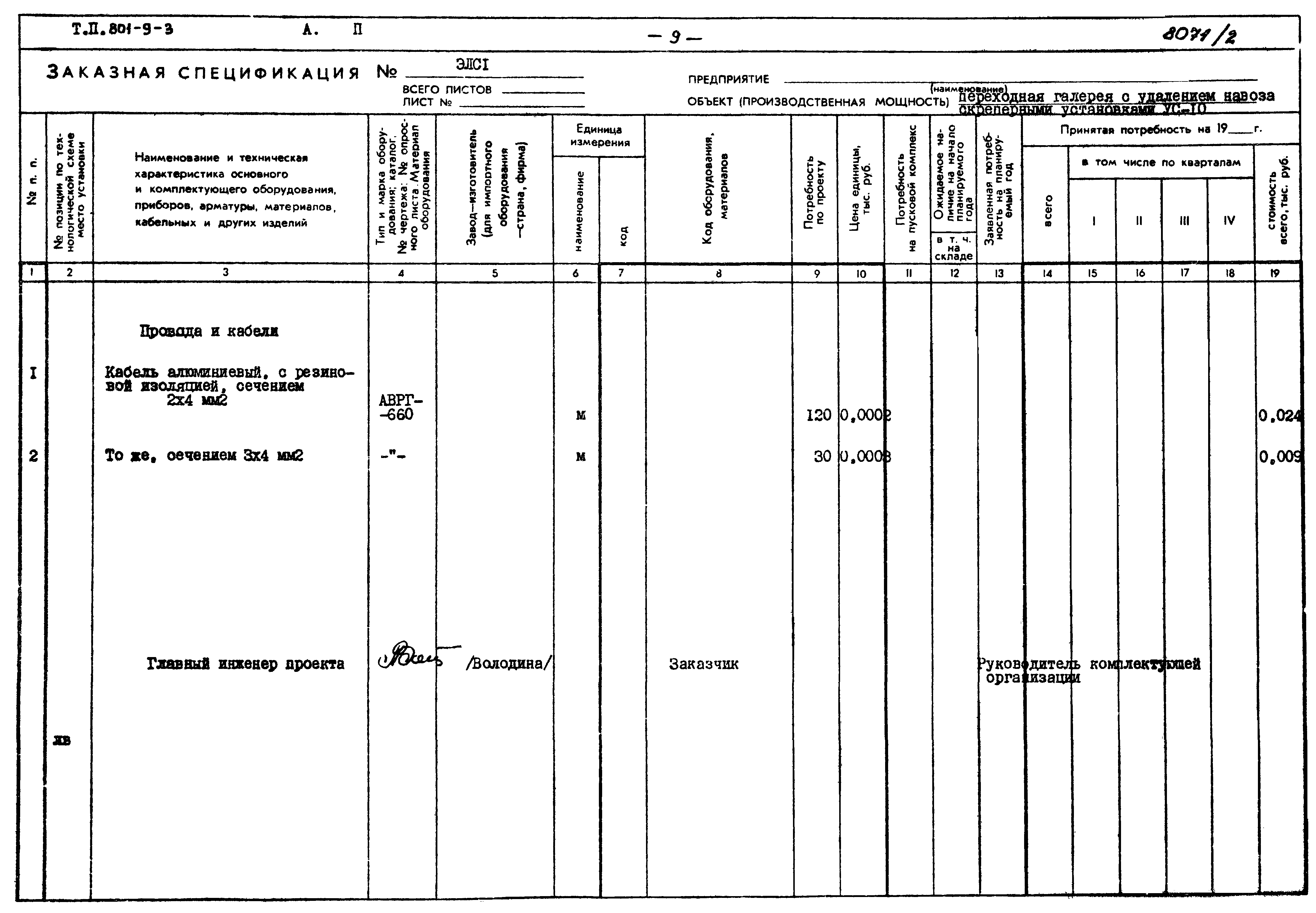 Типовой проект 801-9-3