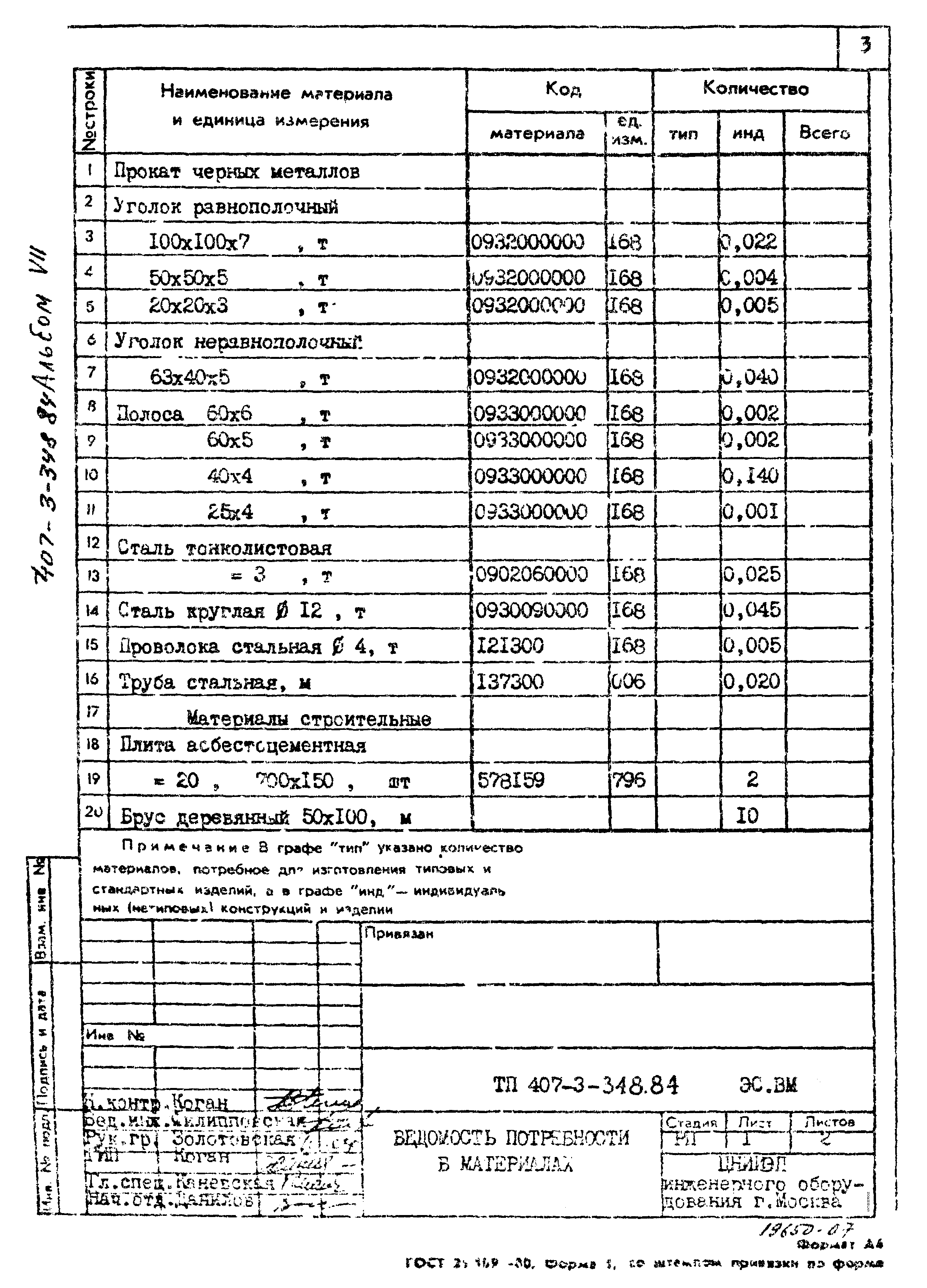 Типовой проект 407-3-348.84