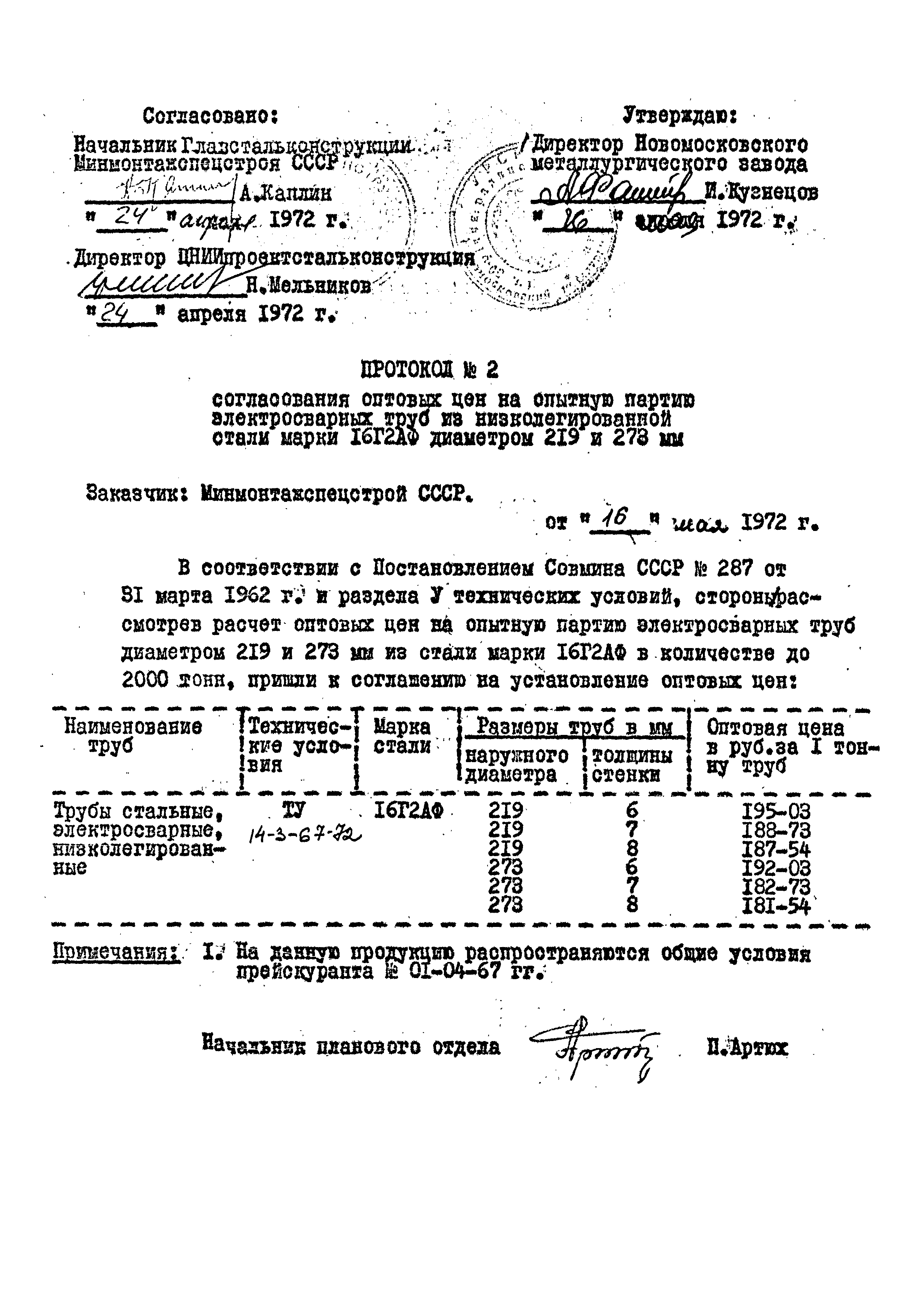 ТУ 14-3-67-72