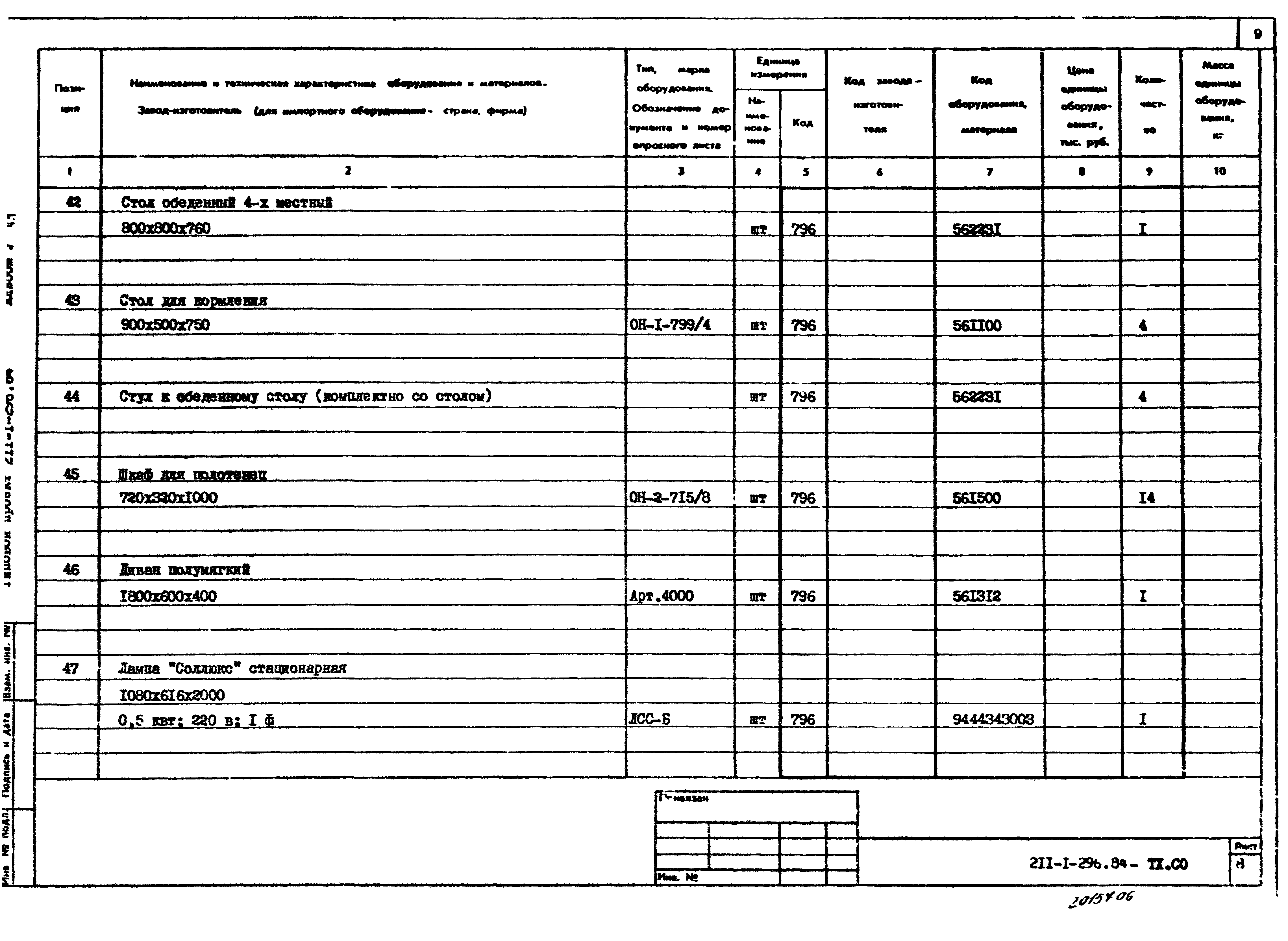 Типовой проект 211-1-296.84