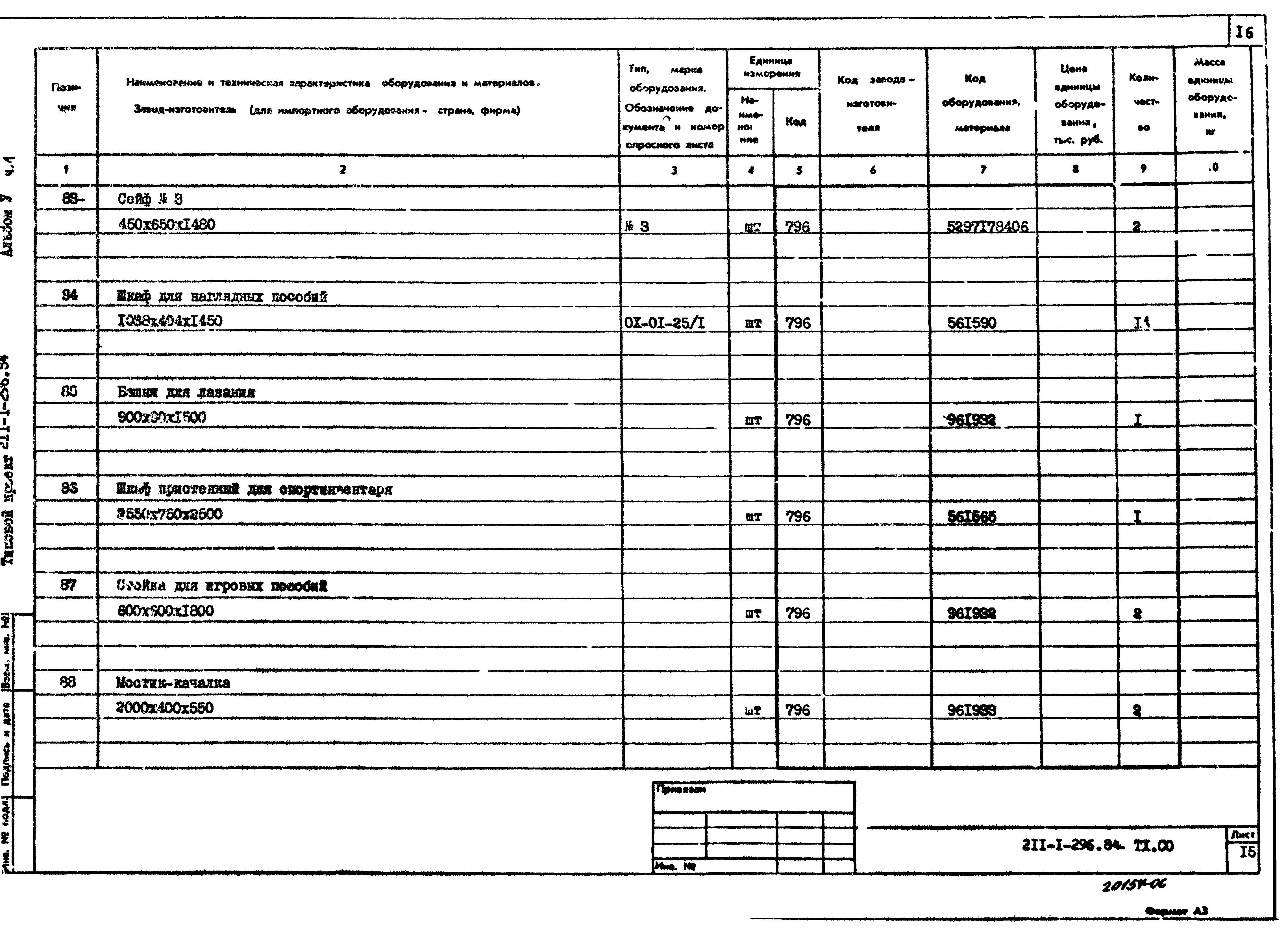 Типовой проект 211-1-296.84