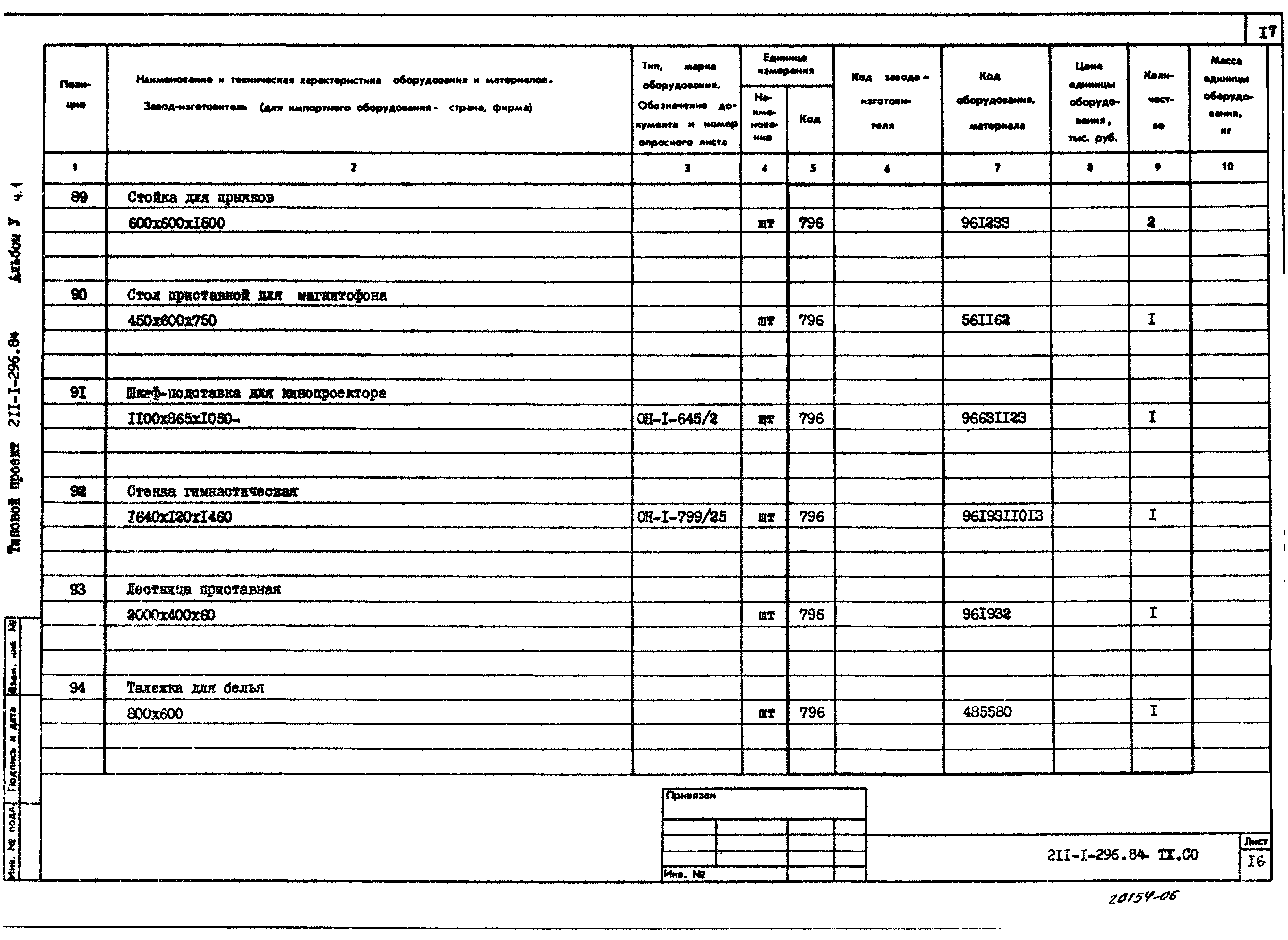 Типовой проект 211-1-296.84