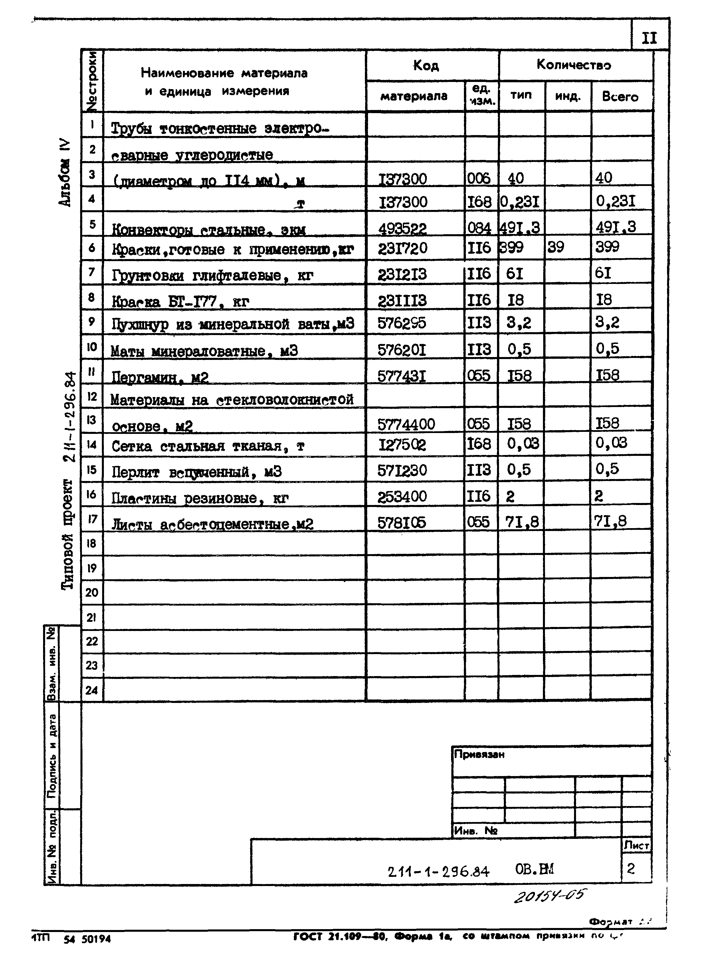 Типовой проект 211-1-296.84