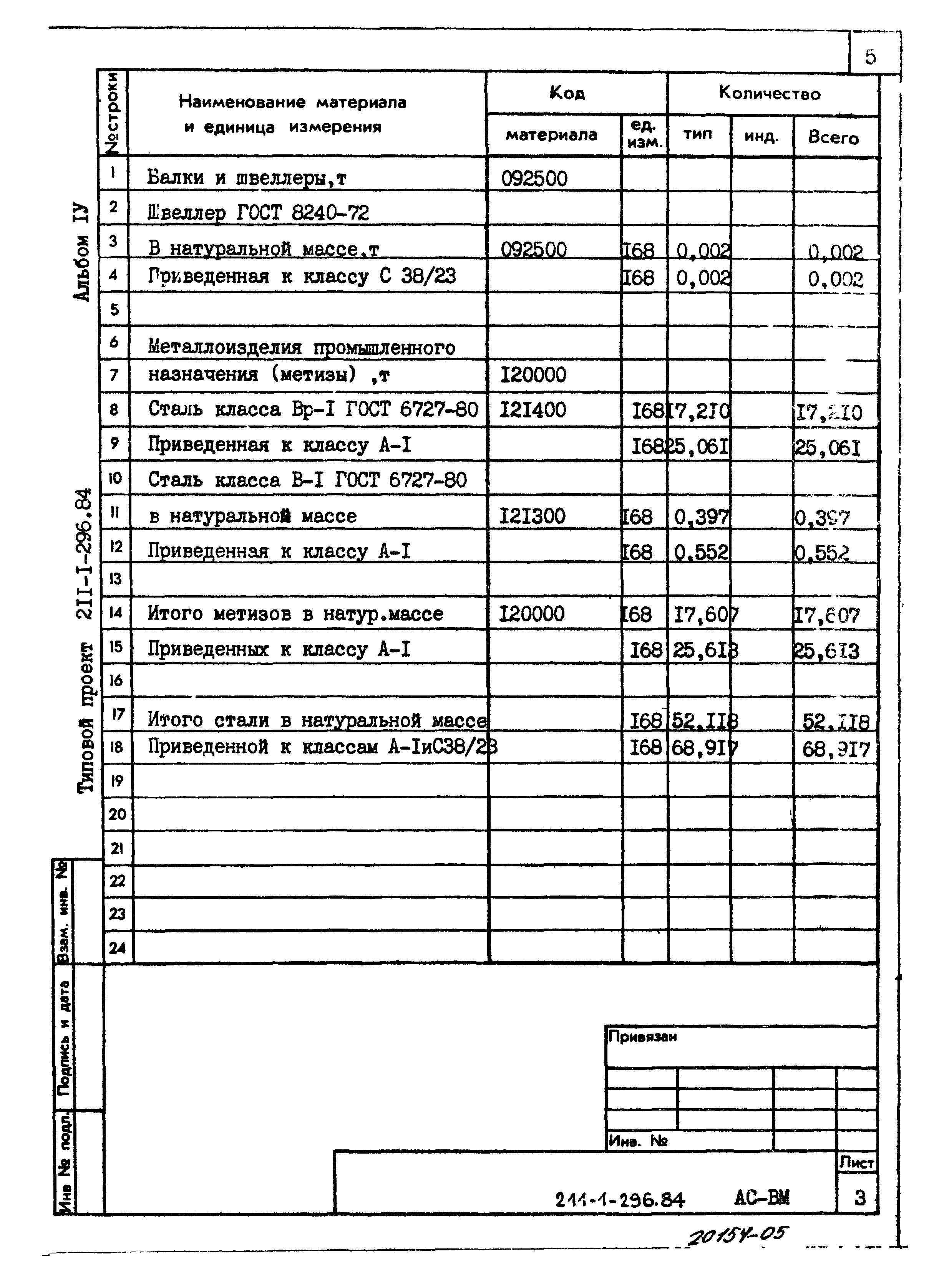 Типовой проект 211-1-296.84