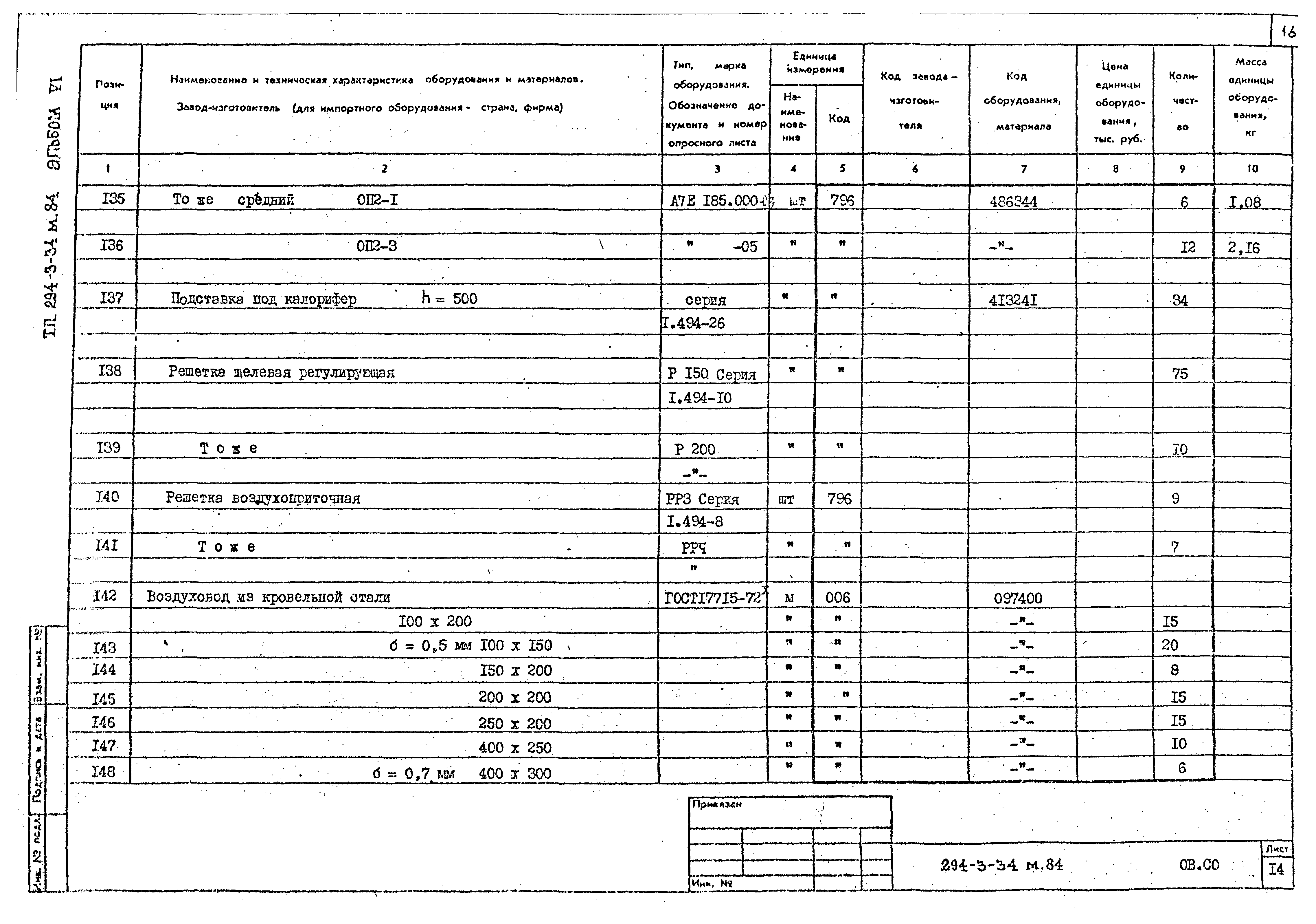 Типовой проект 294-3-34м.84