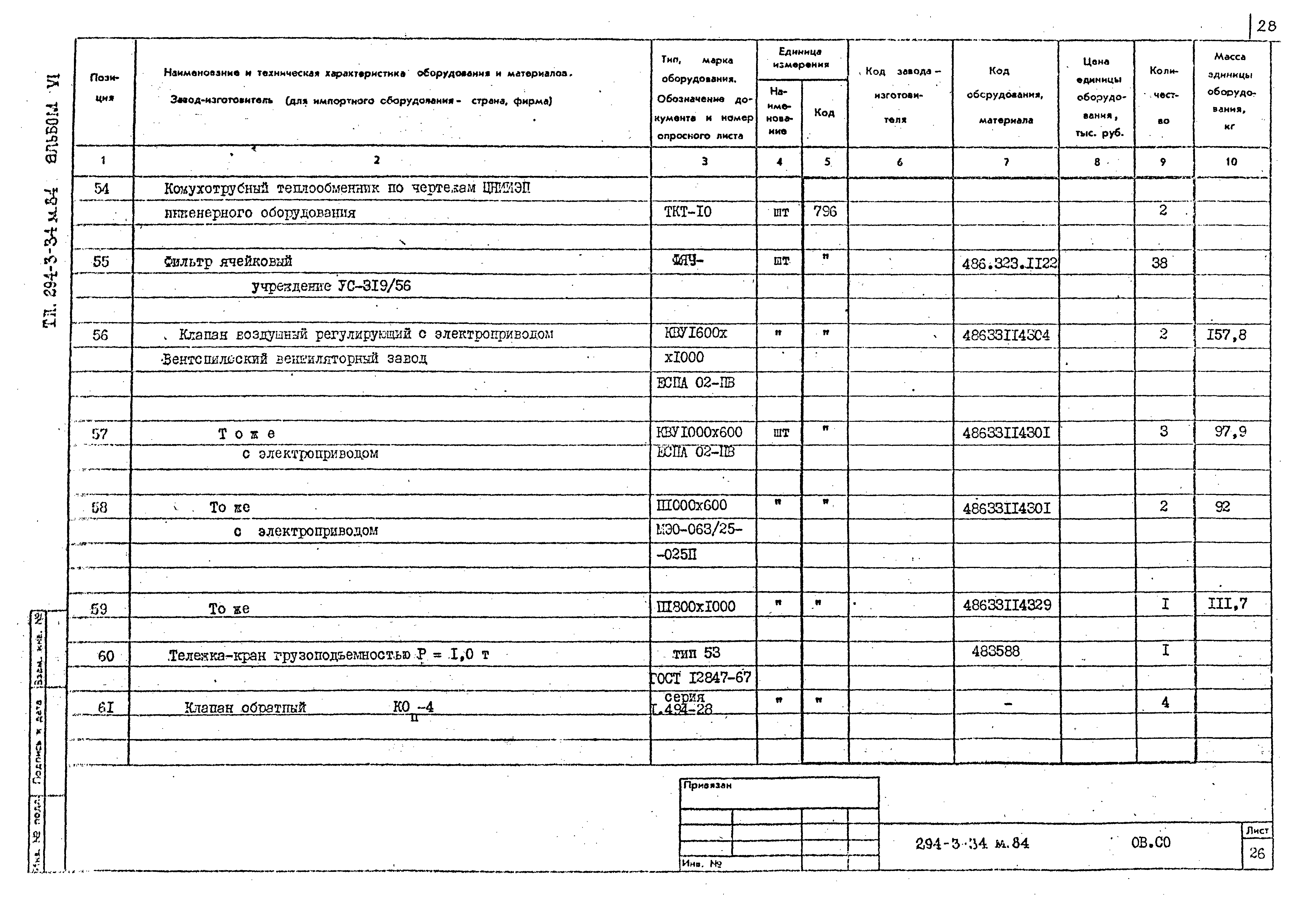 Типовой проект 294-3-34м.84