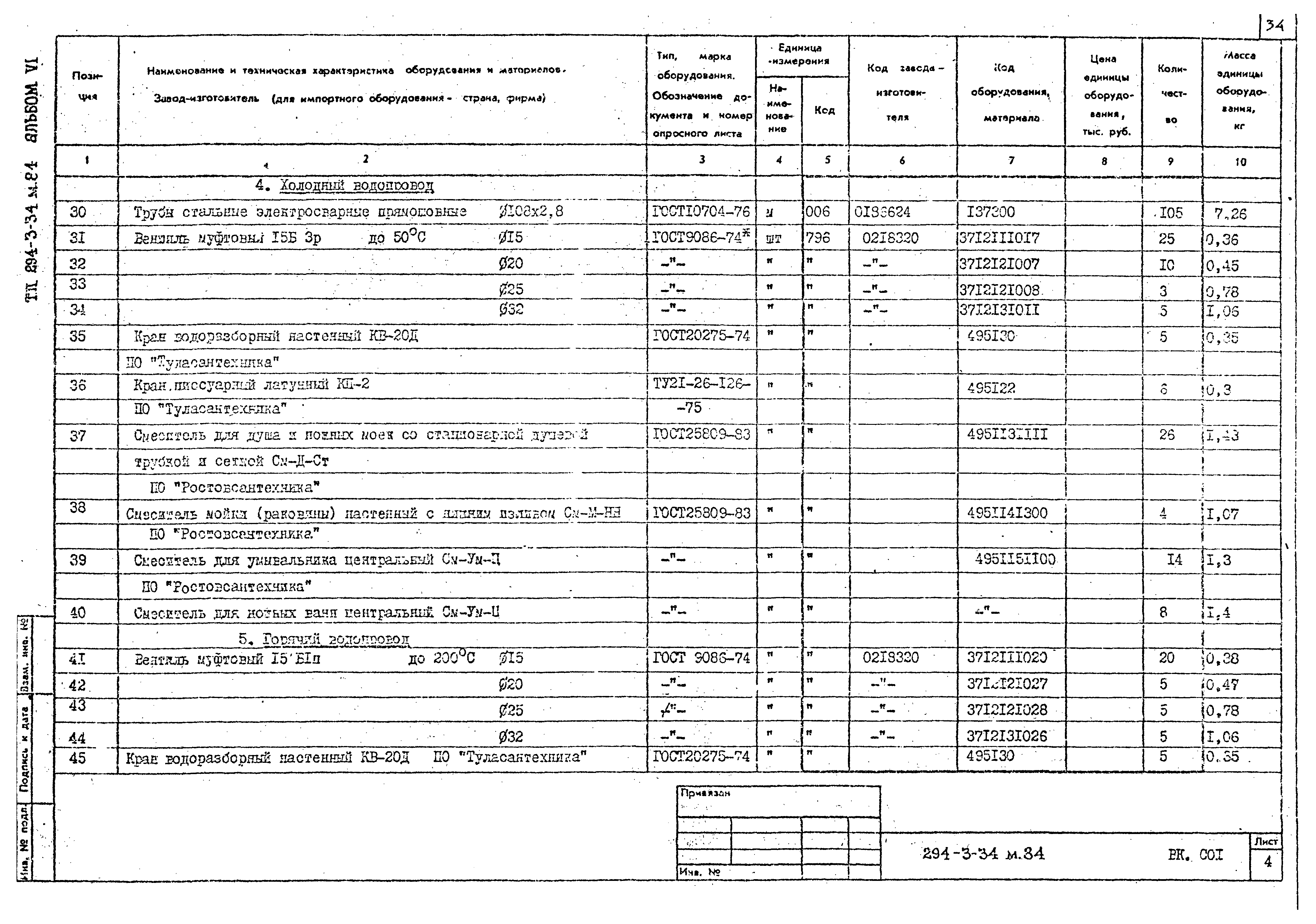 Типовой проект 294-3-34м.84