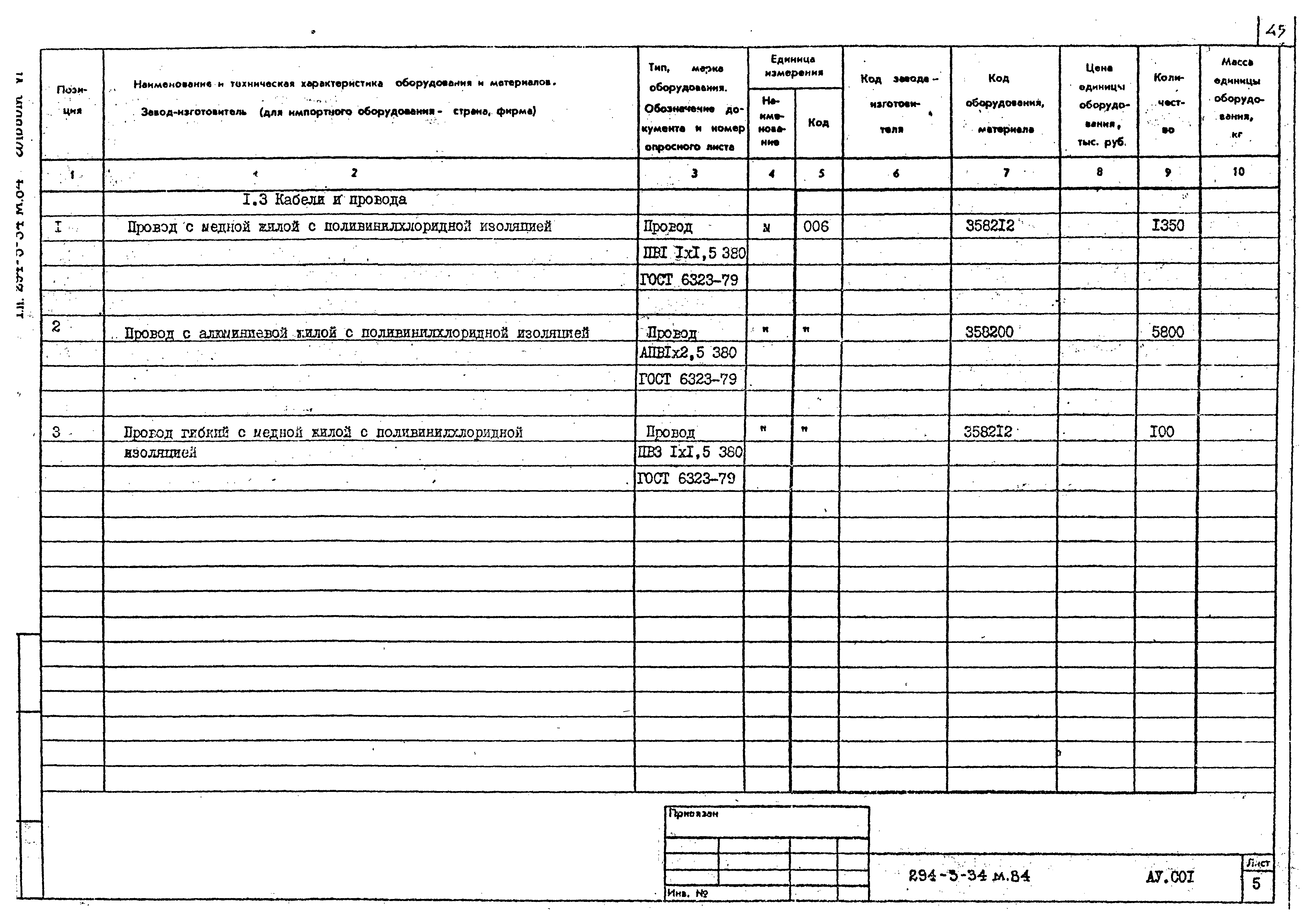 Типовой проект 294-3-34м.84