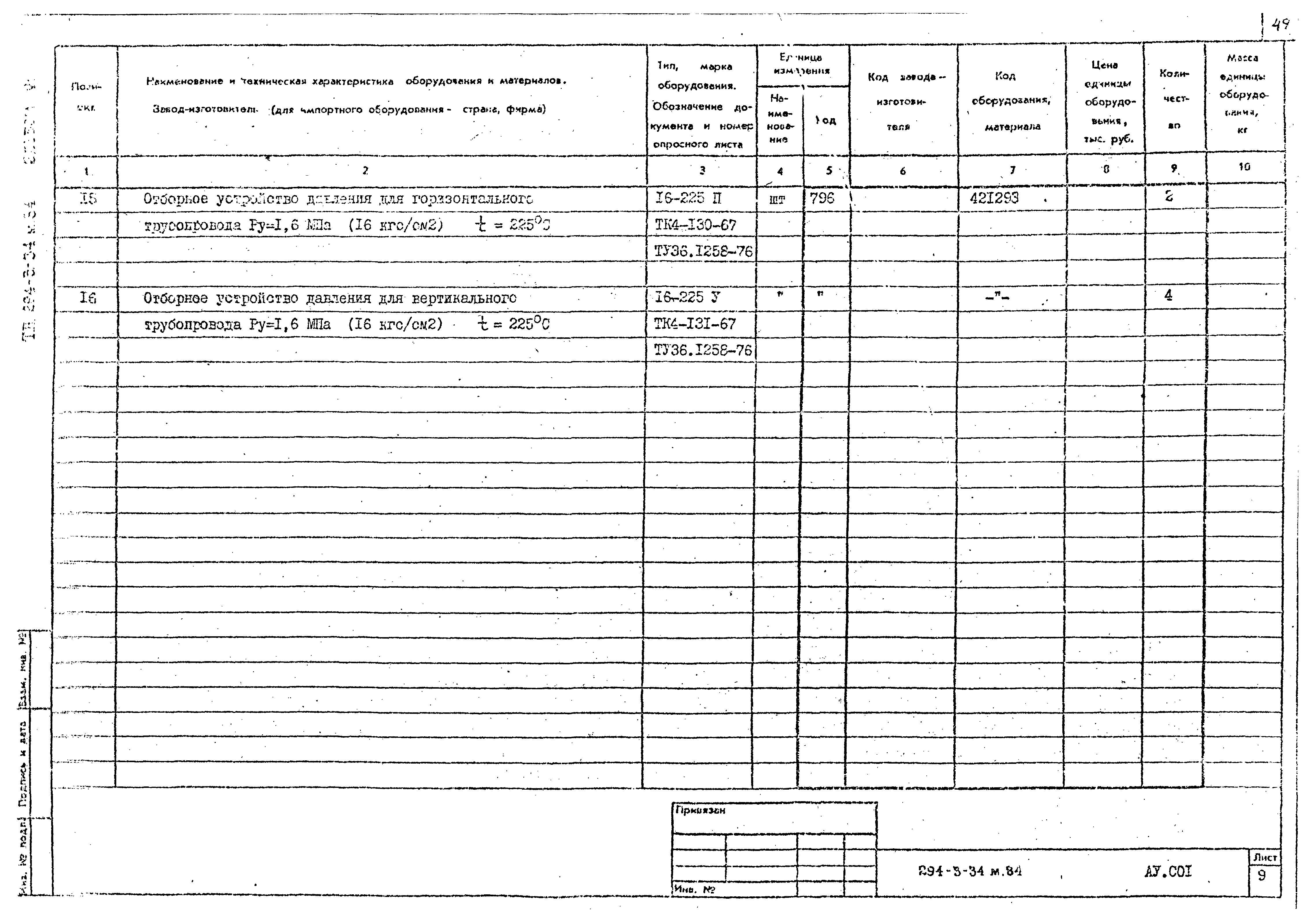 Типовой проект 294-3-34м.84