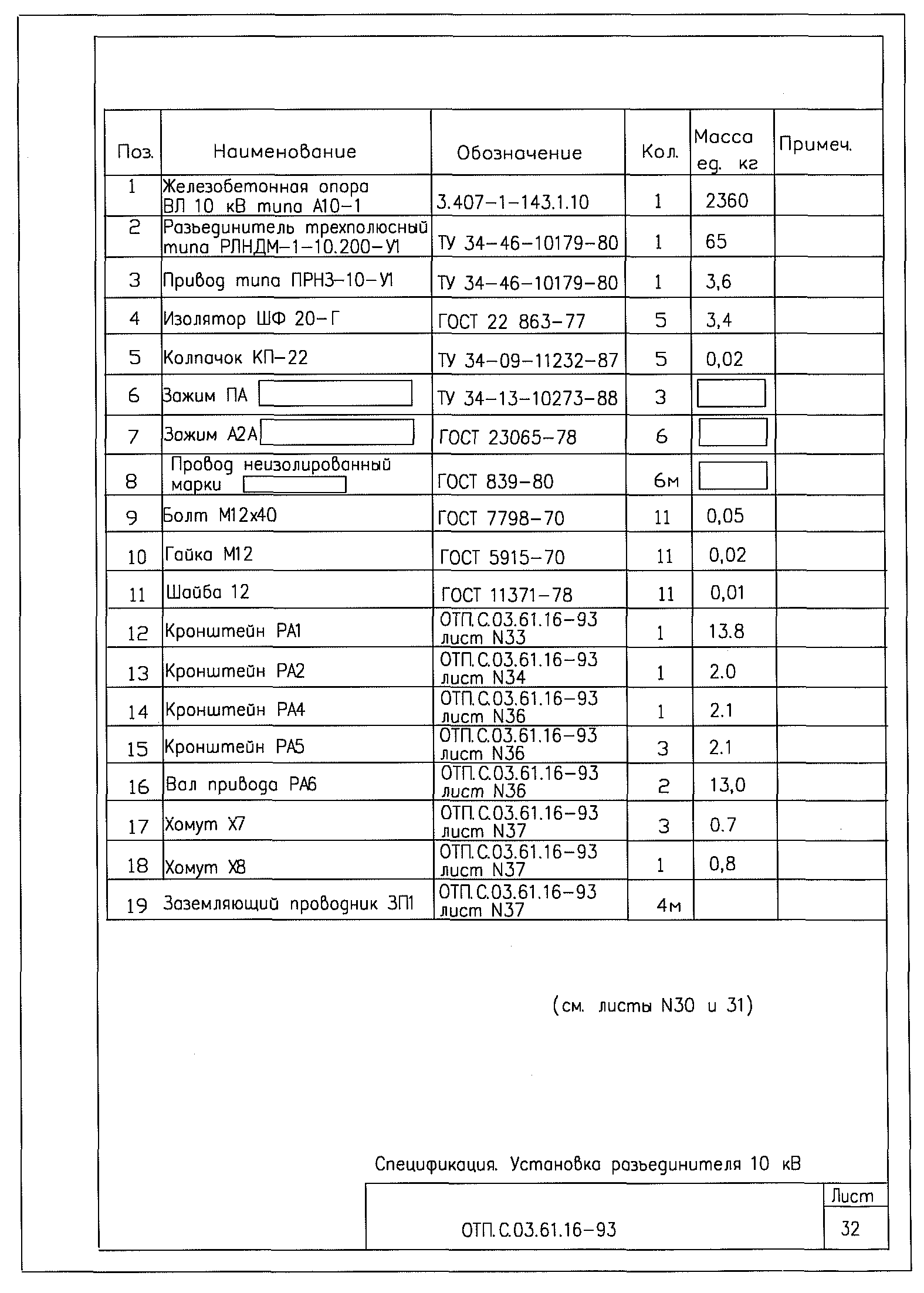 Типовой проект ОТП.С.03.61.16-93