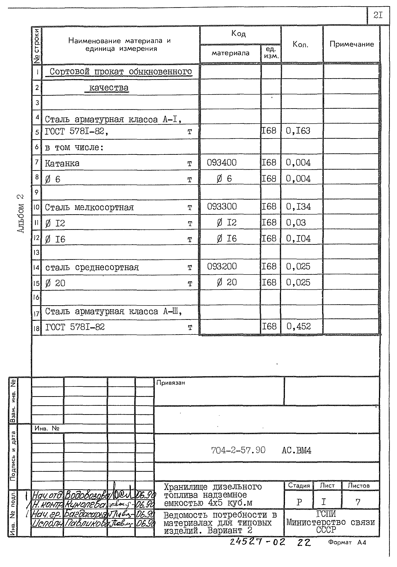 Типовой проект 704-2-57.90