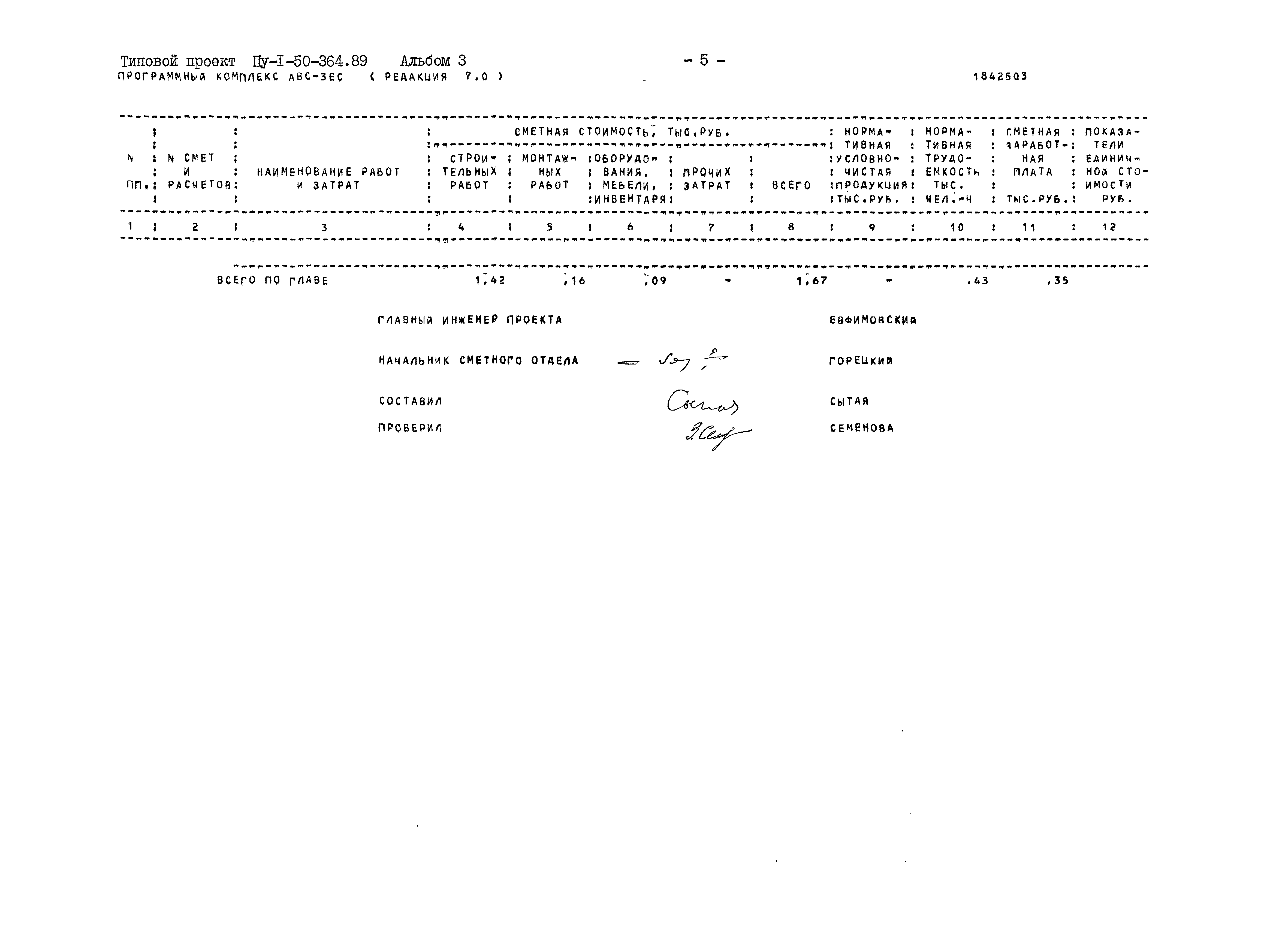 Типовой проект Пу-1-50-364.89