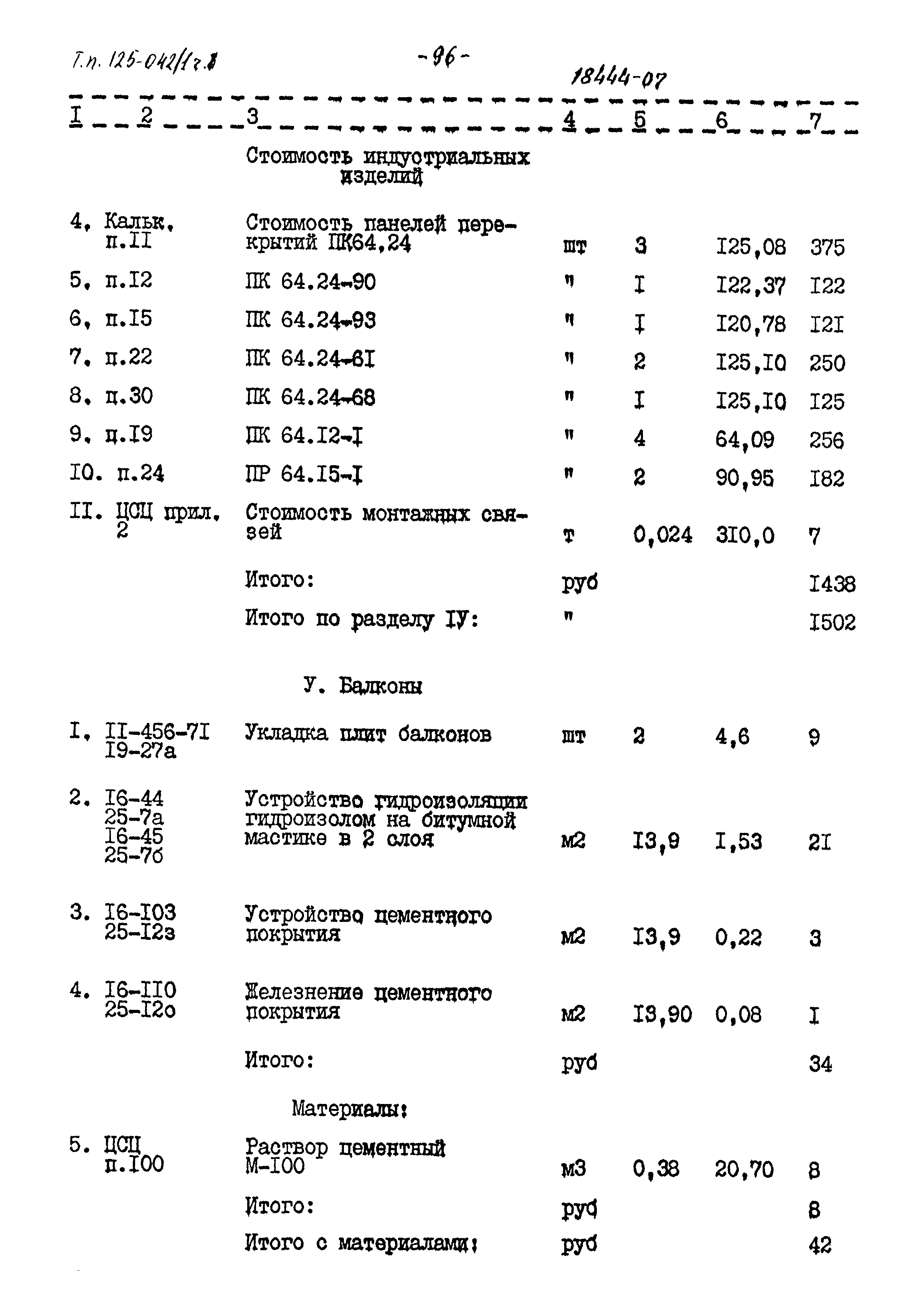 Типовой проект 125-042/1