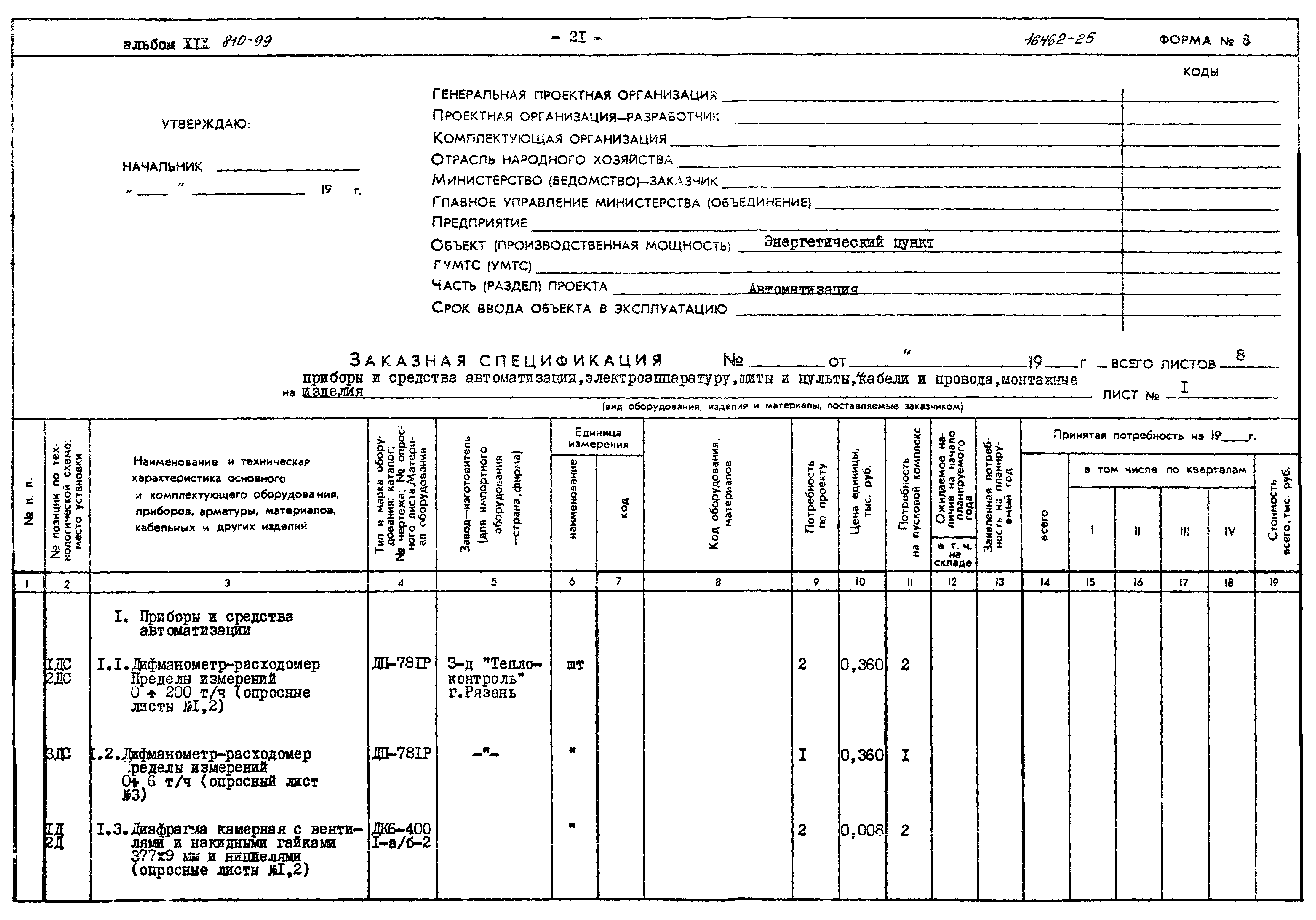 Типовой проект 810-99