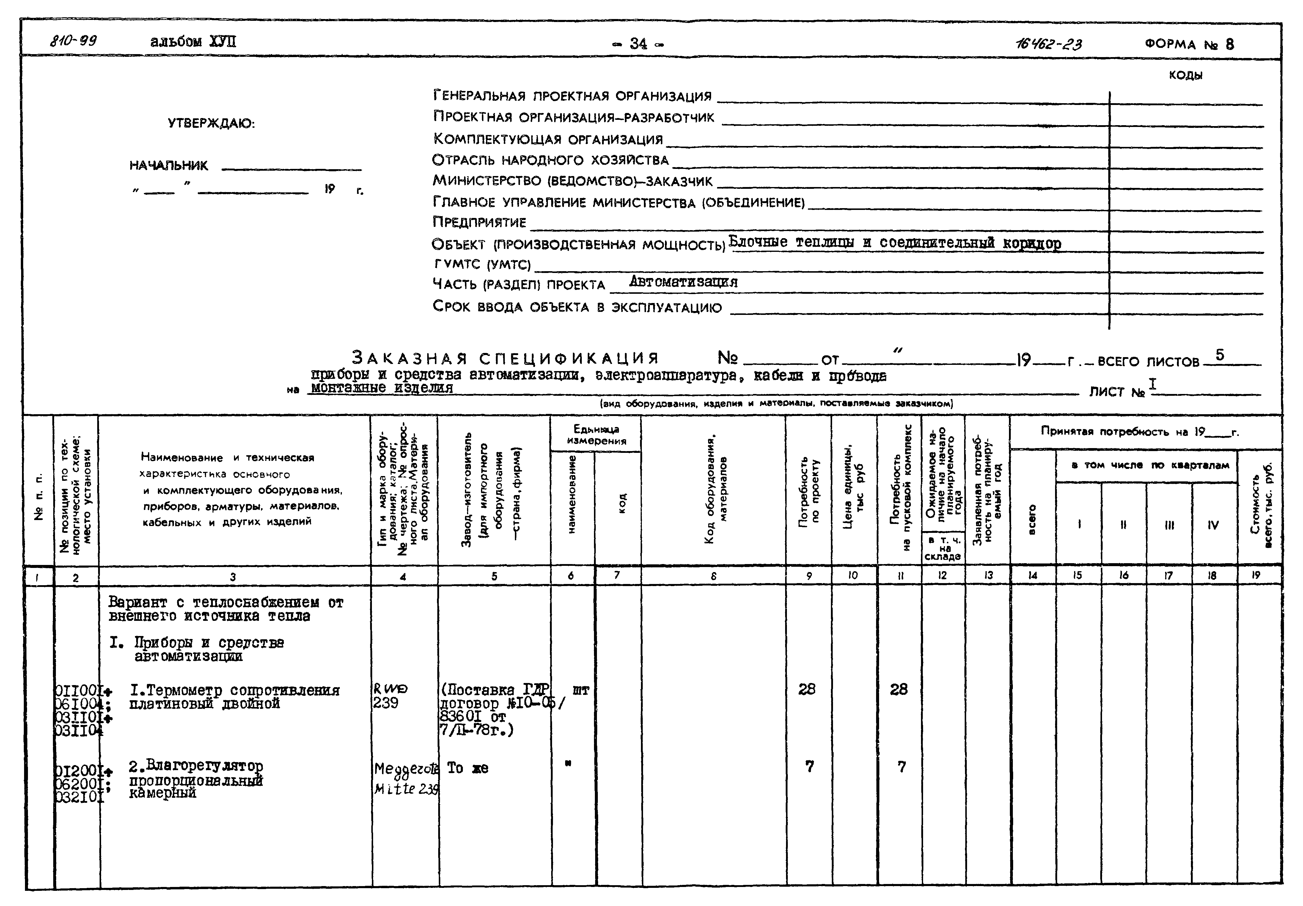 Типовой проект 810-99