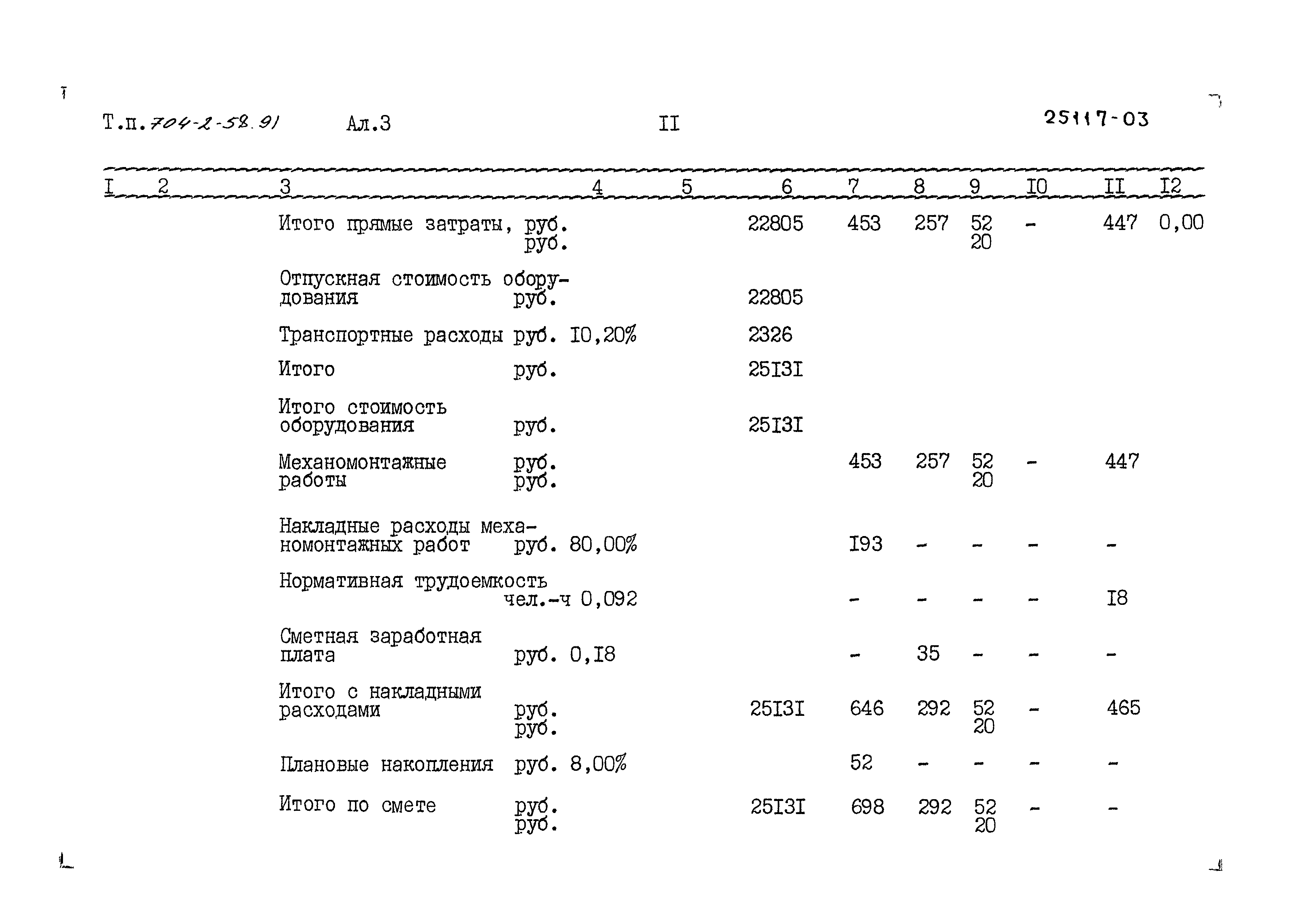 Типовой проект 704-2-58.91