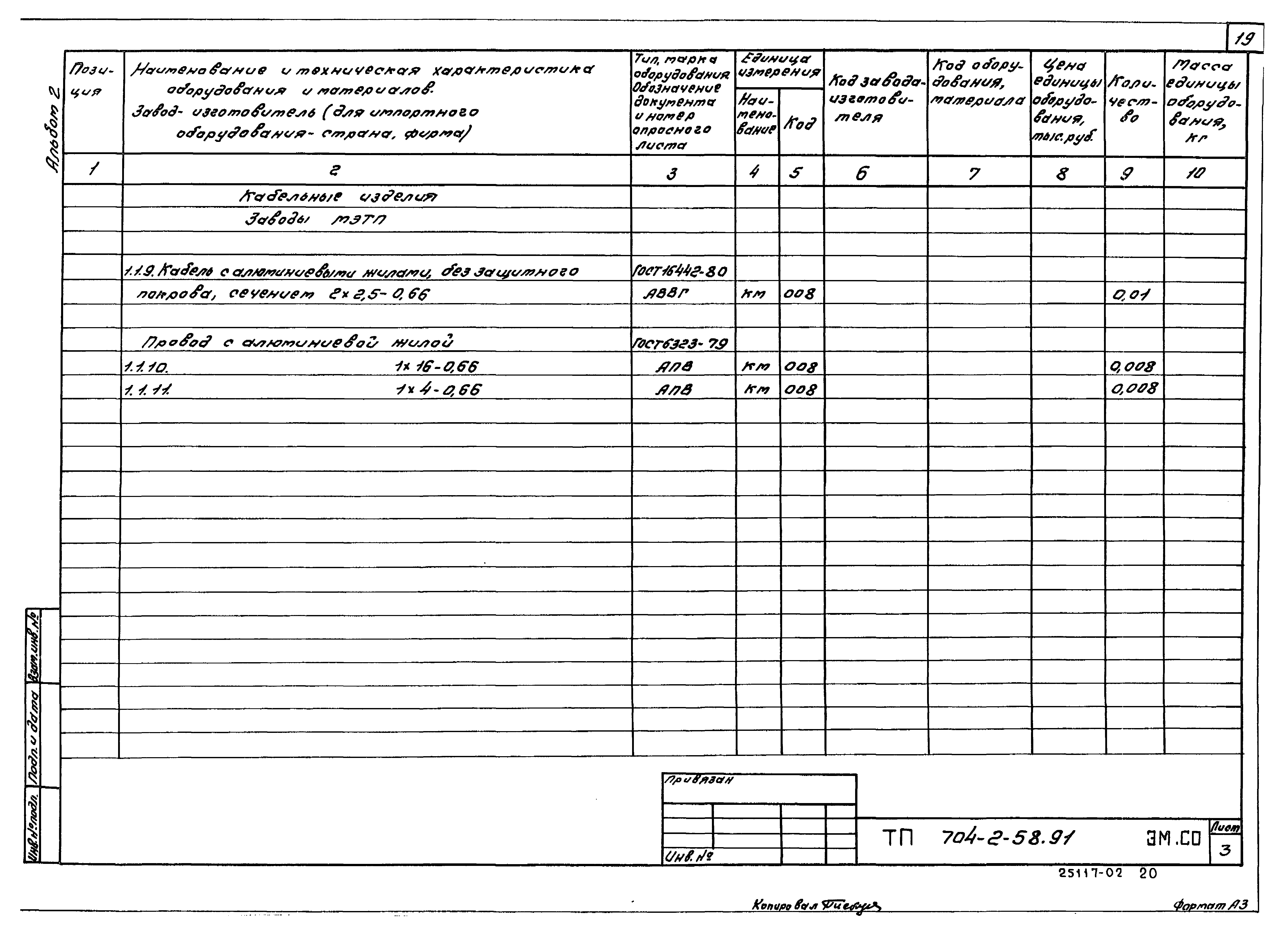 Типовой проект 704-2-58.91