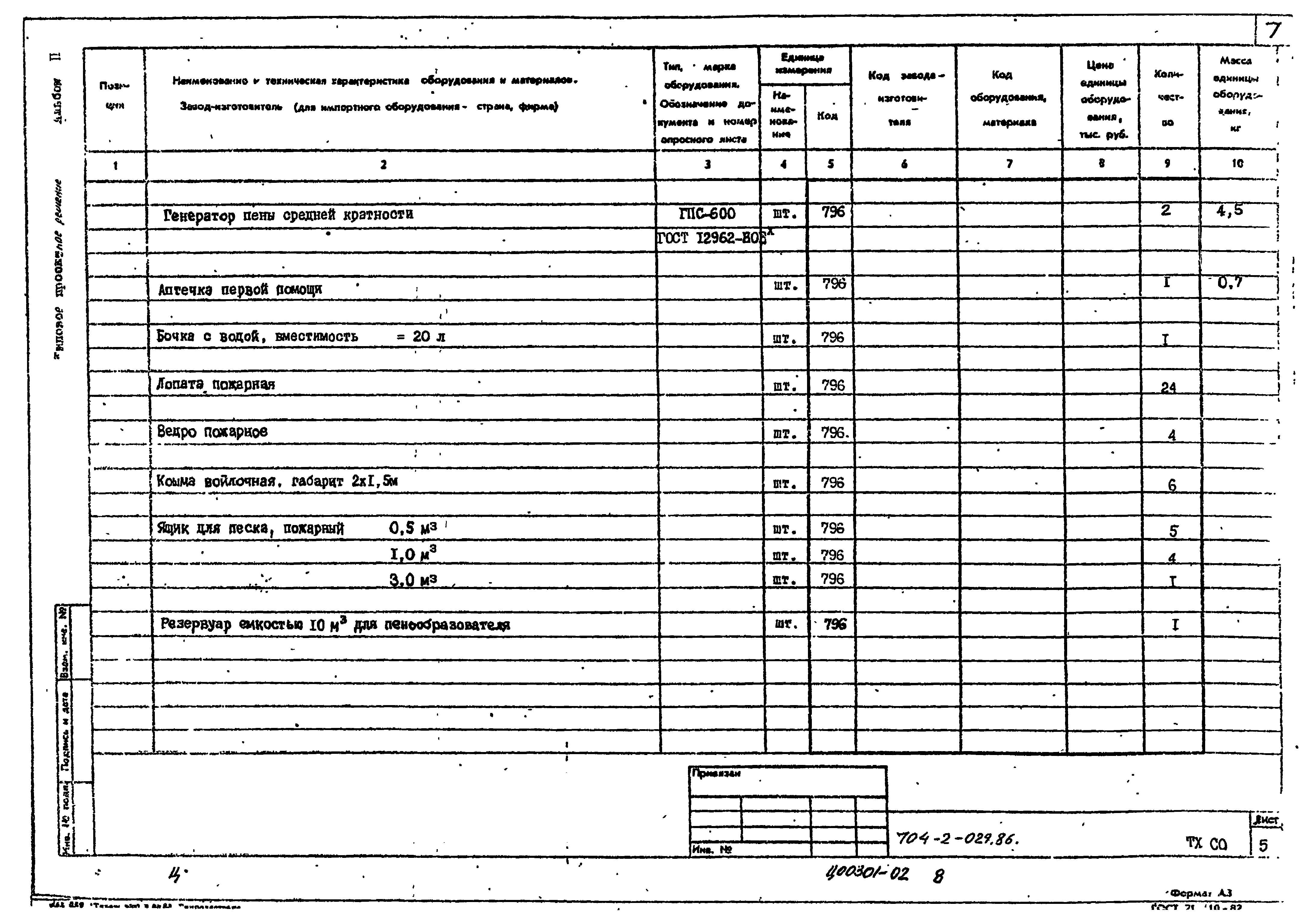 Типовые проектные решения 704-2-029.86