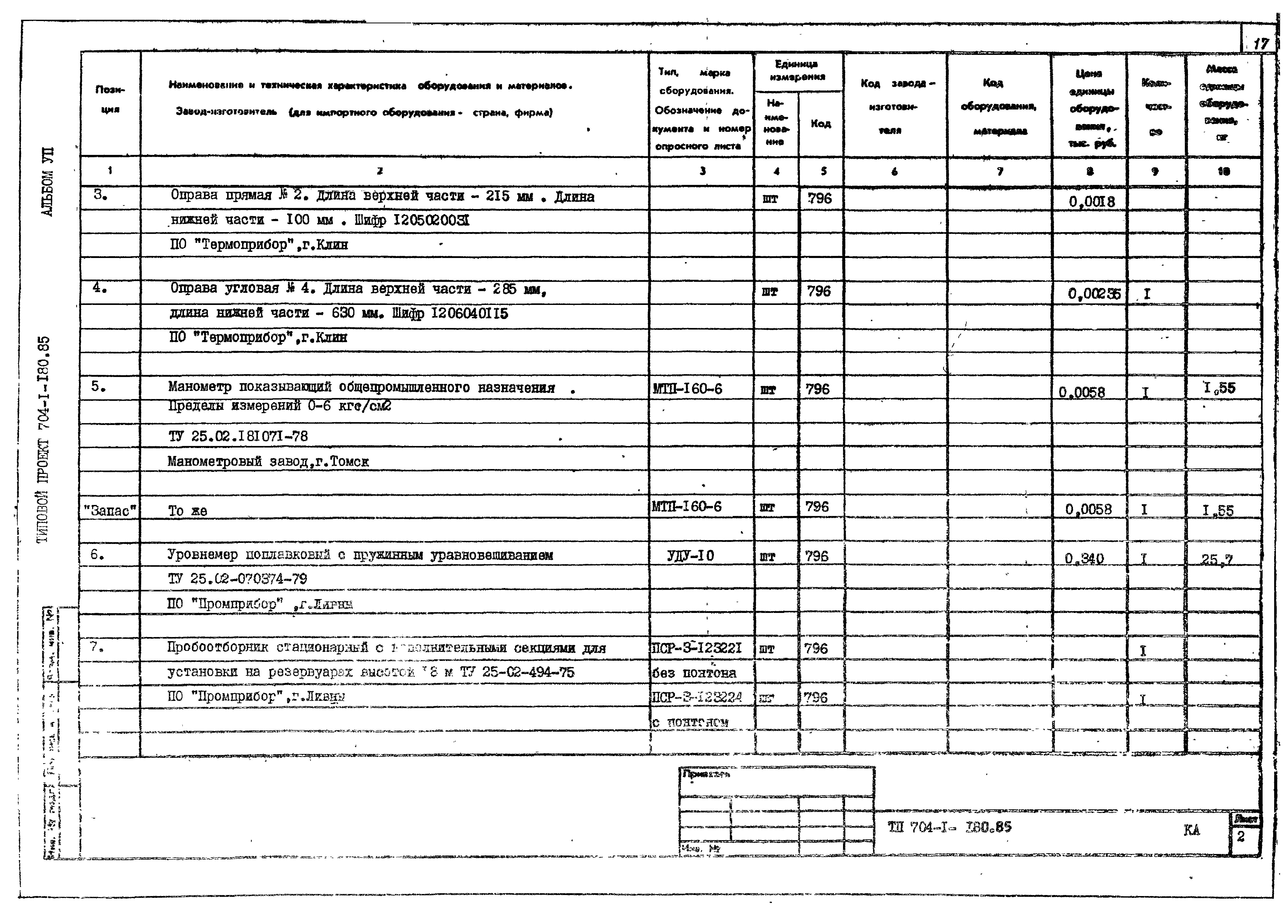 Типовой проект 704-1-180.85