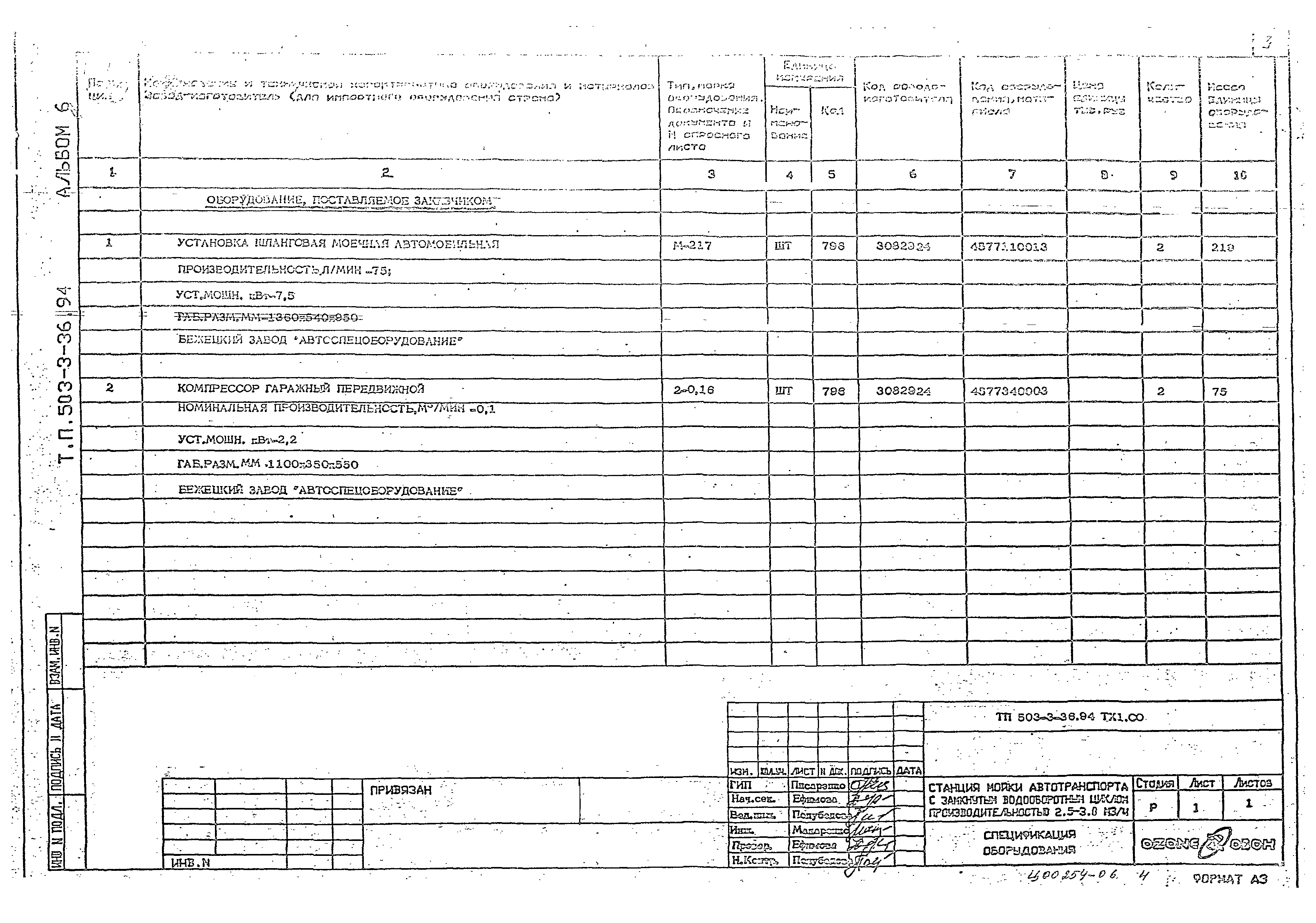 Типовой проект 503-3-36.94