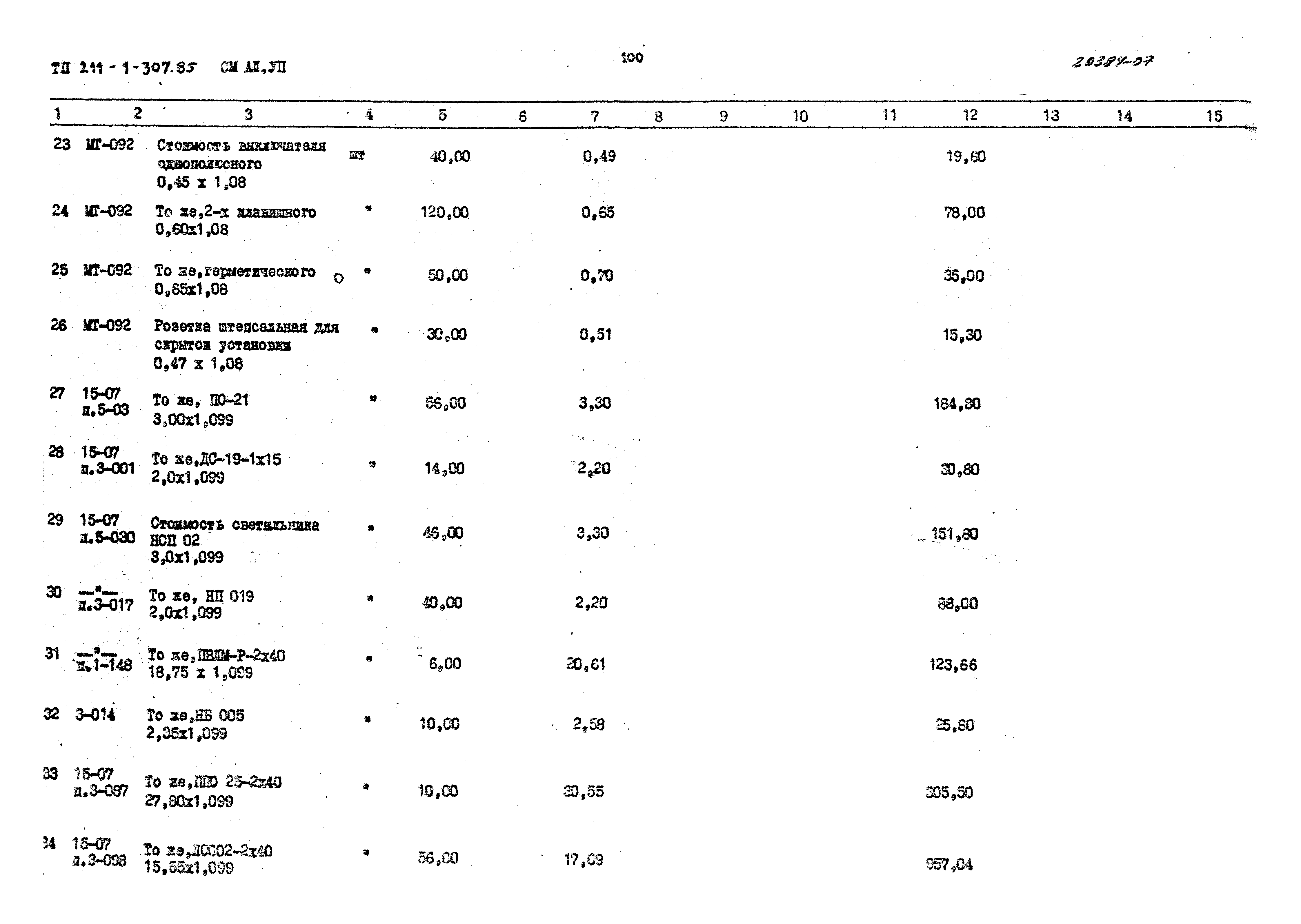 Типовой проект 211-1-307.85