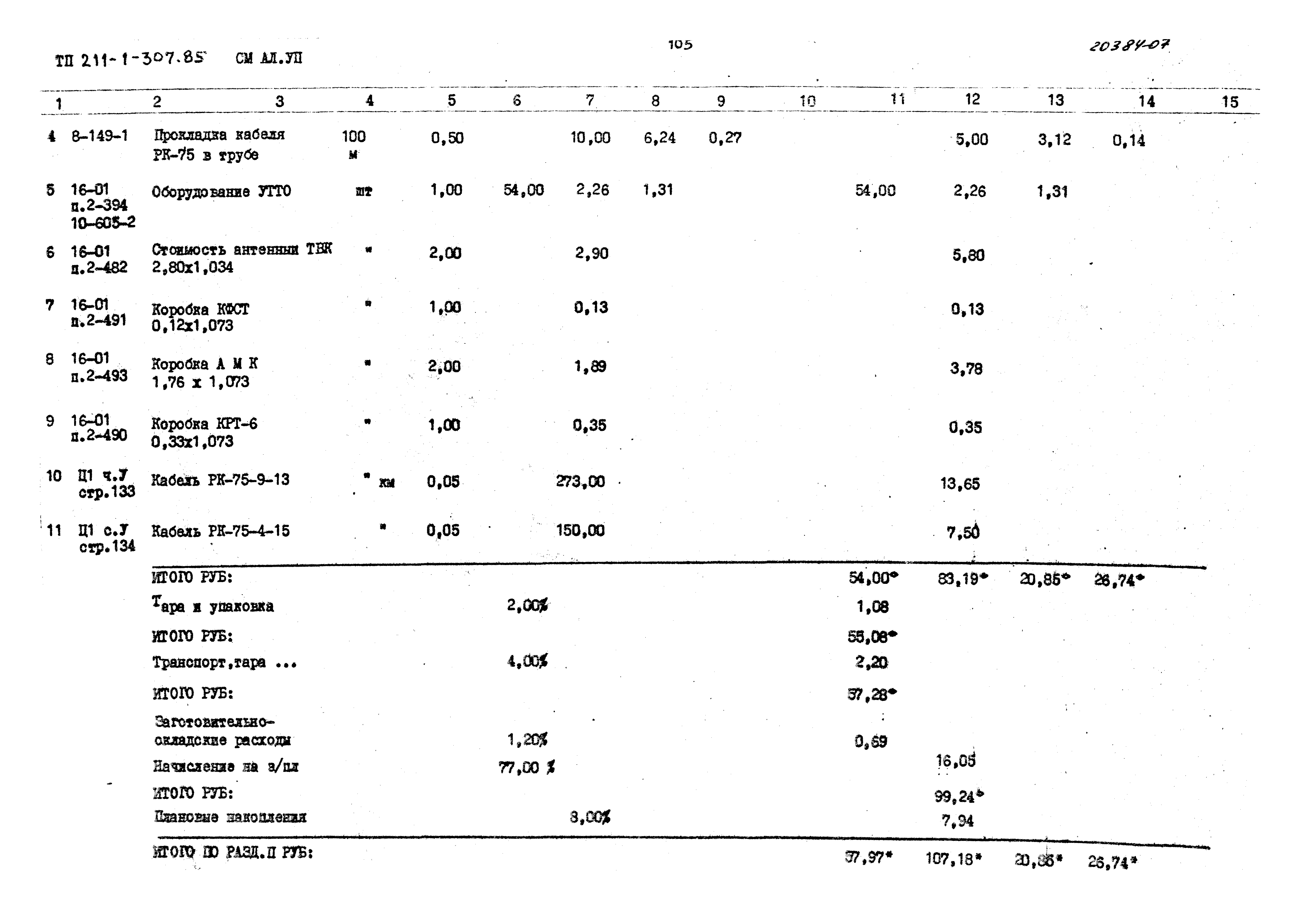 Типовой проект 211-1-307.85